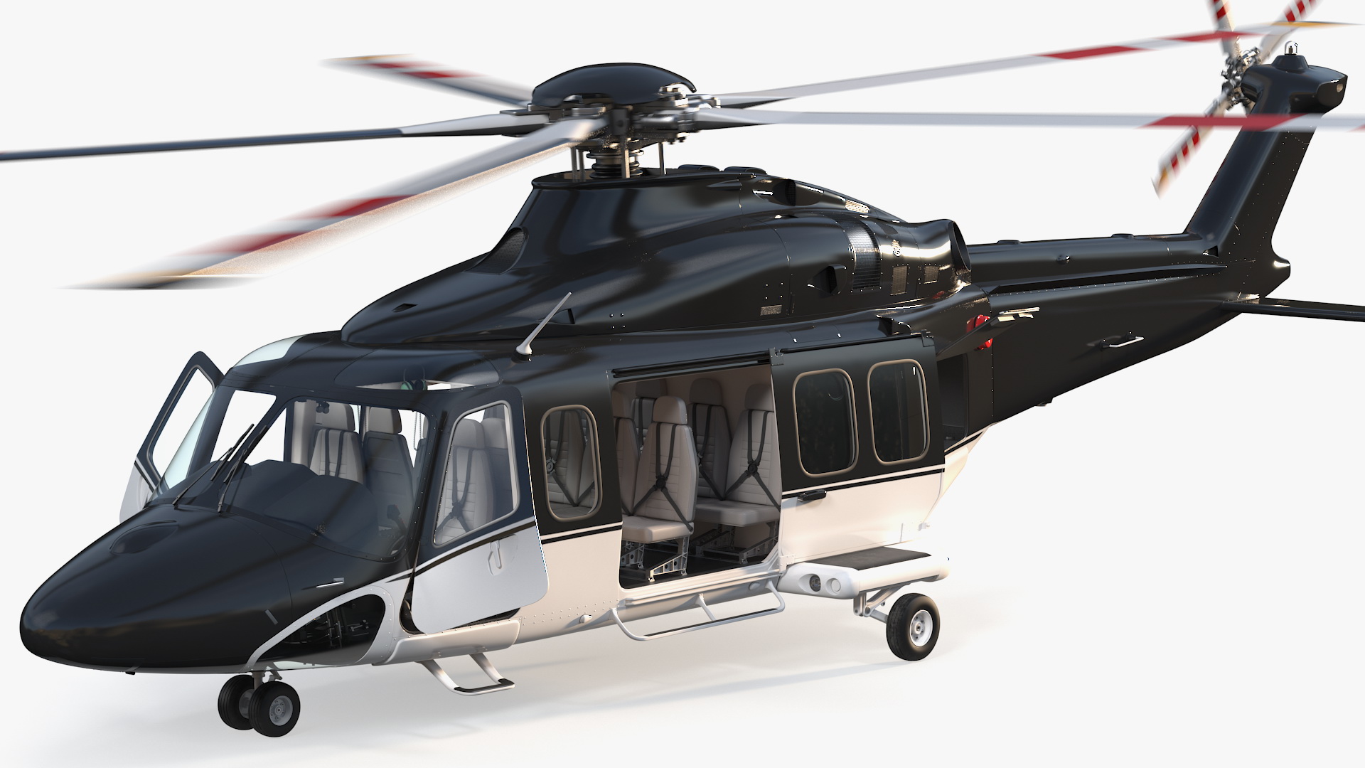 3D Medium Sized Twin Engined Helicopter Rigged model