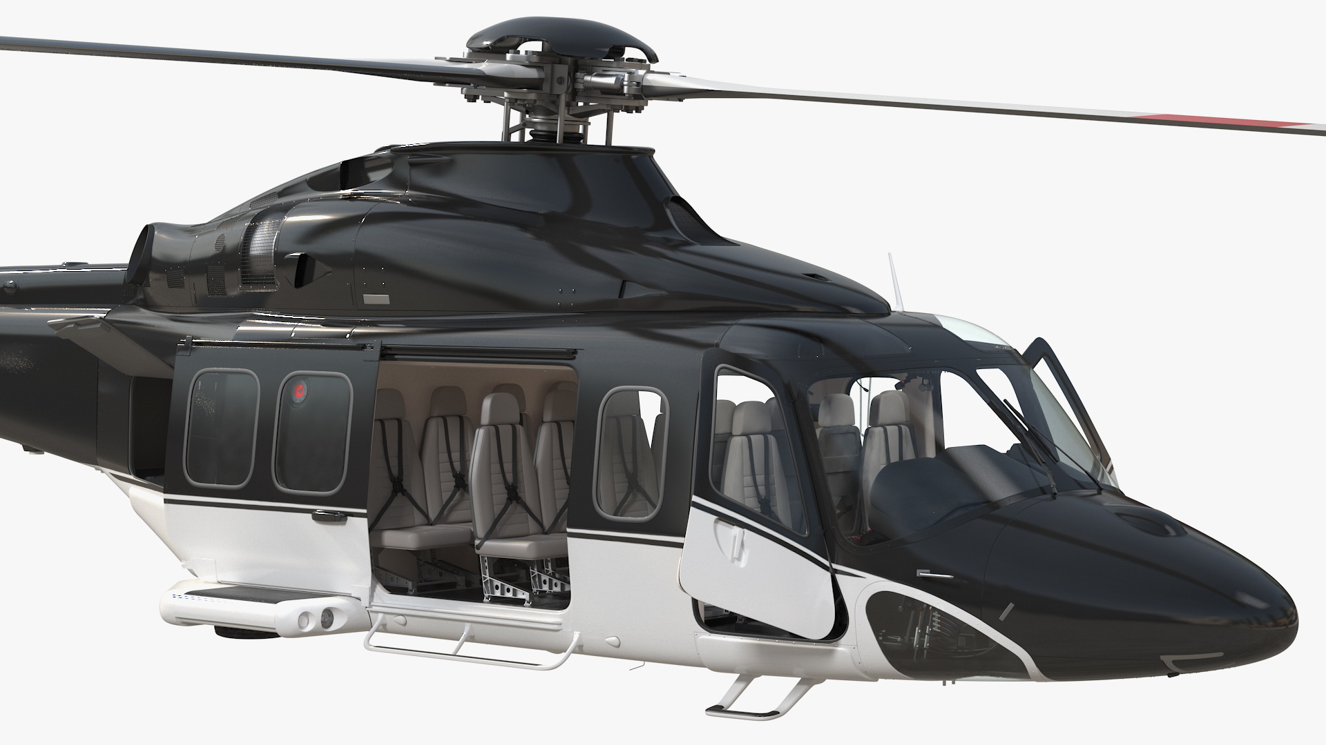 3D Medium Sized Twin Engined Helicopter Rigged model