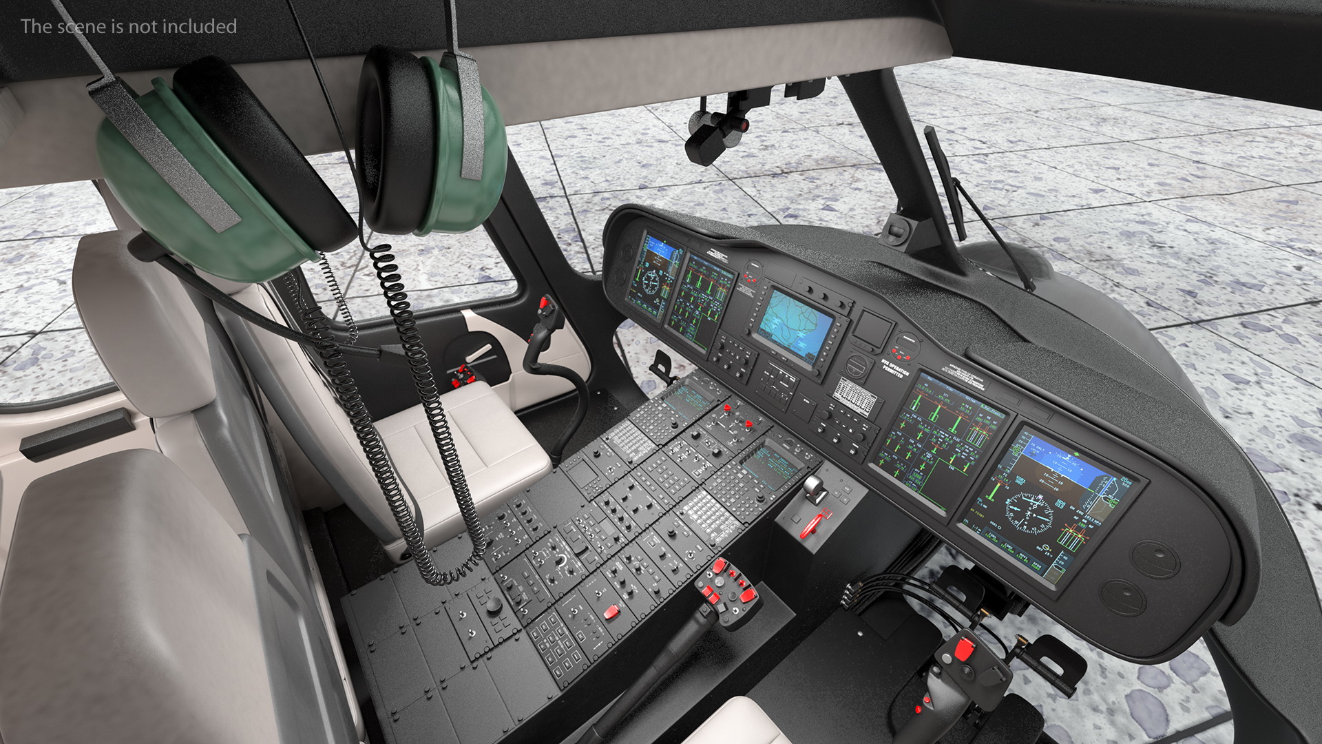 3D Medium Sized Twin Engined Helicopter Rigged model