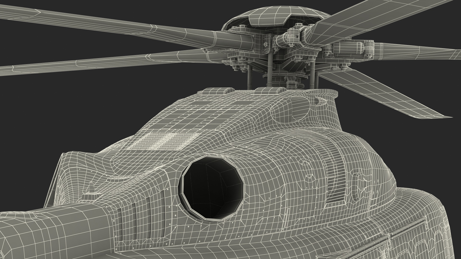 3D Medium Sized Twin Engined Helicopter Rigged model
