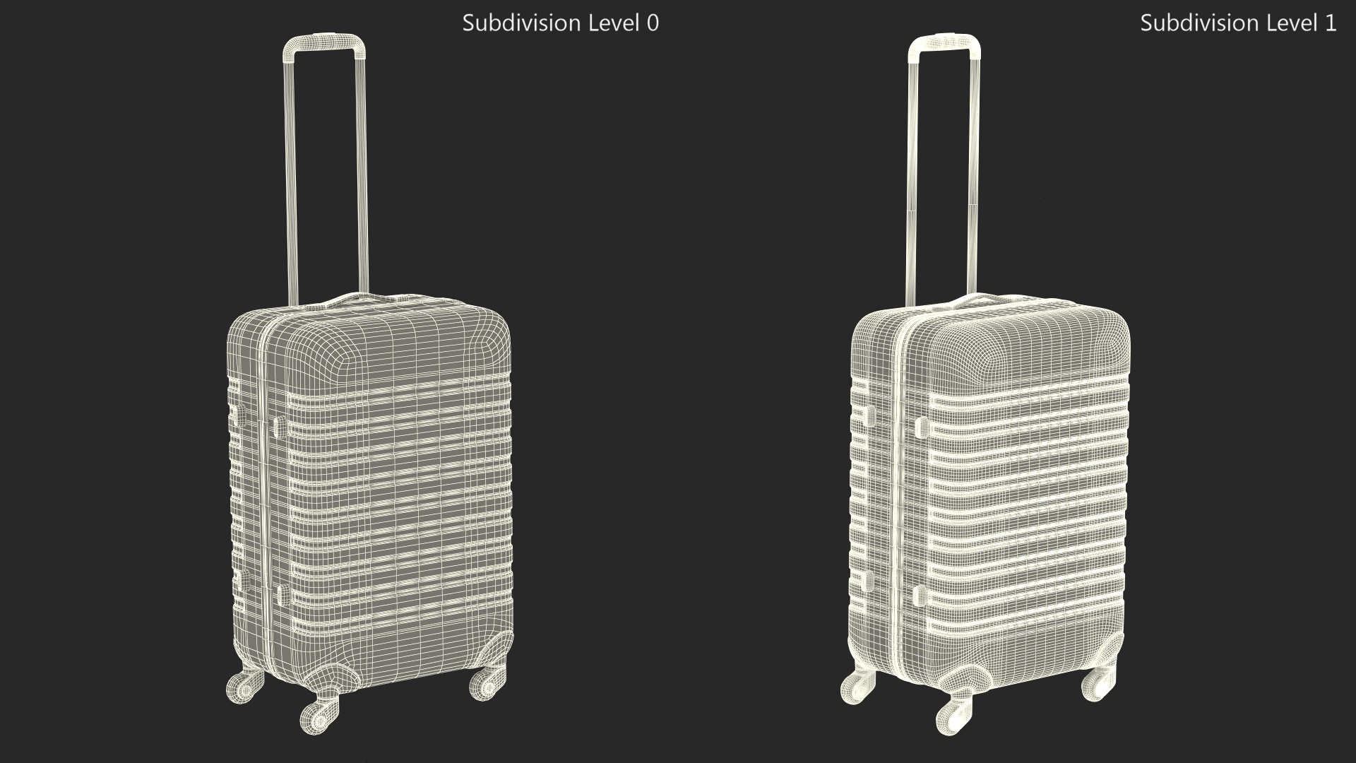 Hard Shell Travel Suitcase with Extendable Handle 3D model