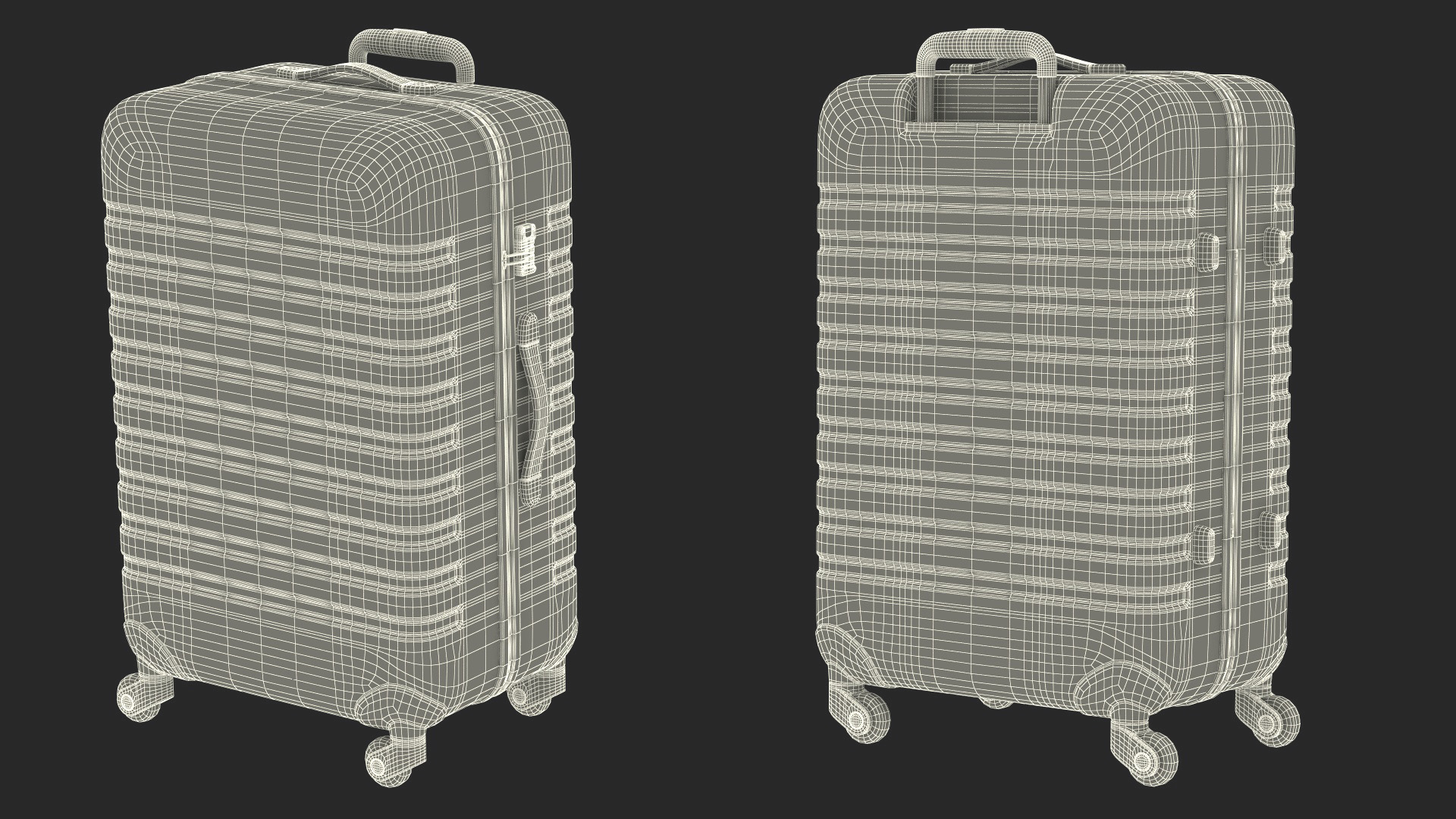 Hard Shell Travel Suitcase with Extendable Handle 3D model