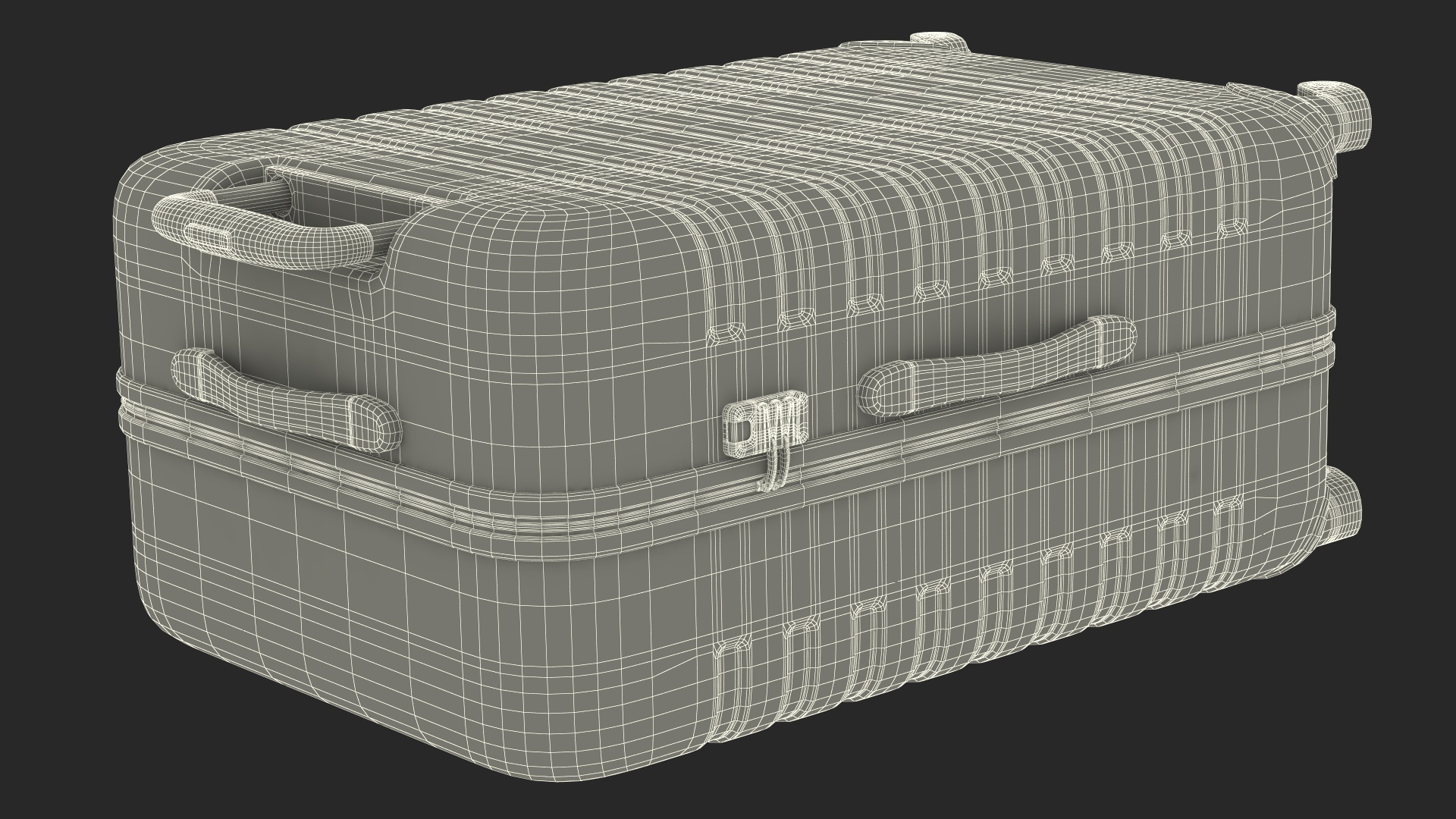 Hard Shell Travel Suitcase with Extendable Handle 3D model