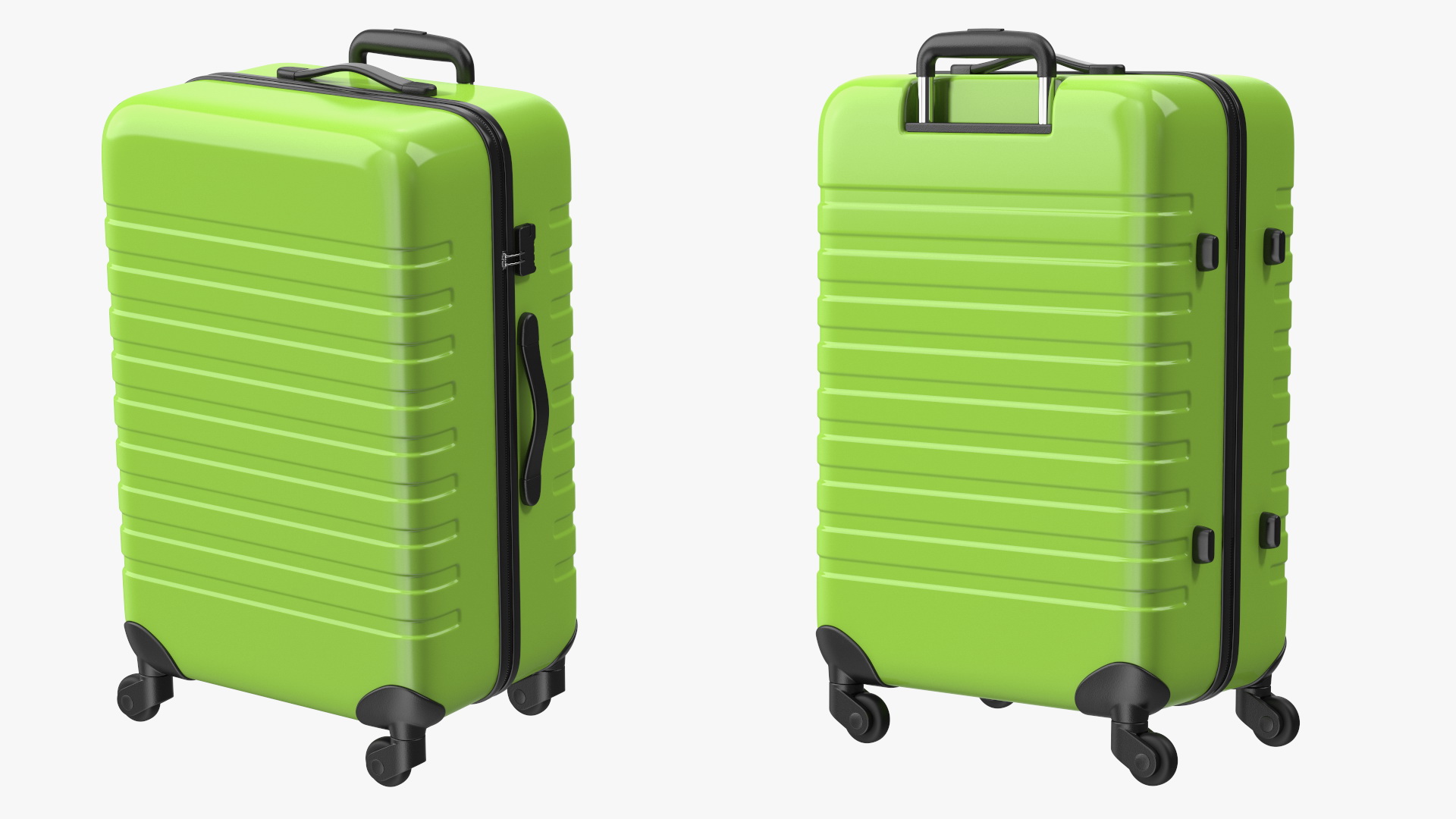 Hard Shell Travel Suitcase with Extendable Handle 3D model