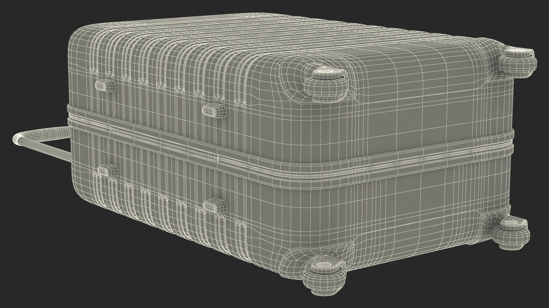 Hard Shell Travel Suitcase with Extendable Handle 3D model