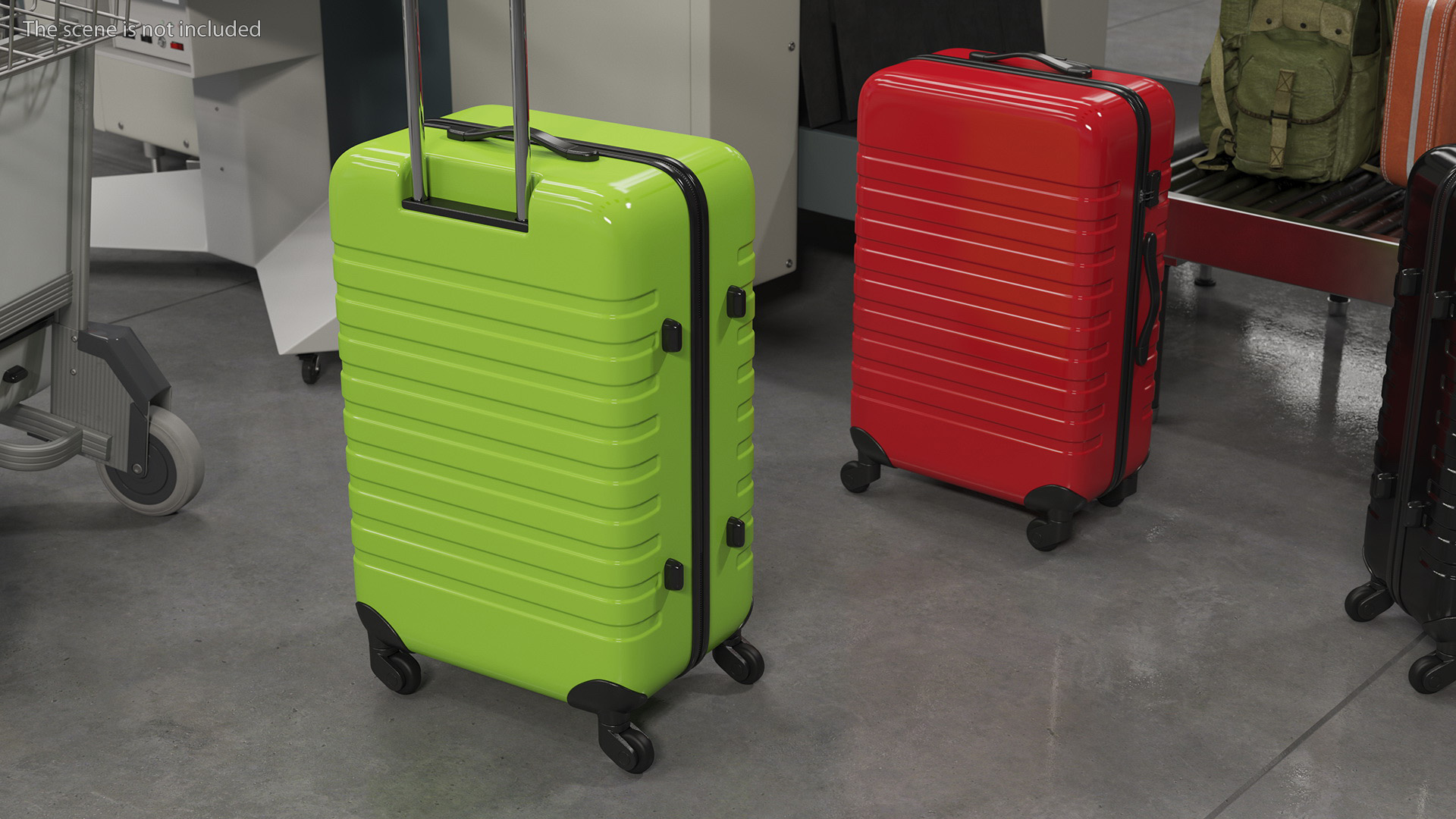 Hard Shell Travel Suitcase with Extendable Handle 3D model