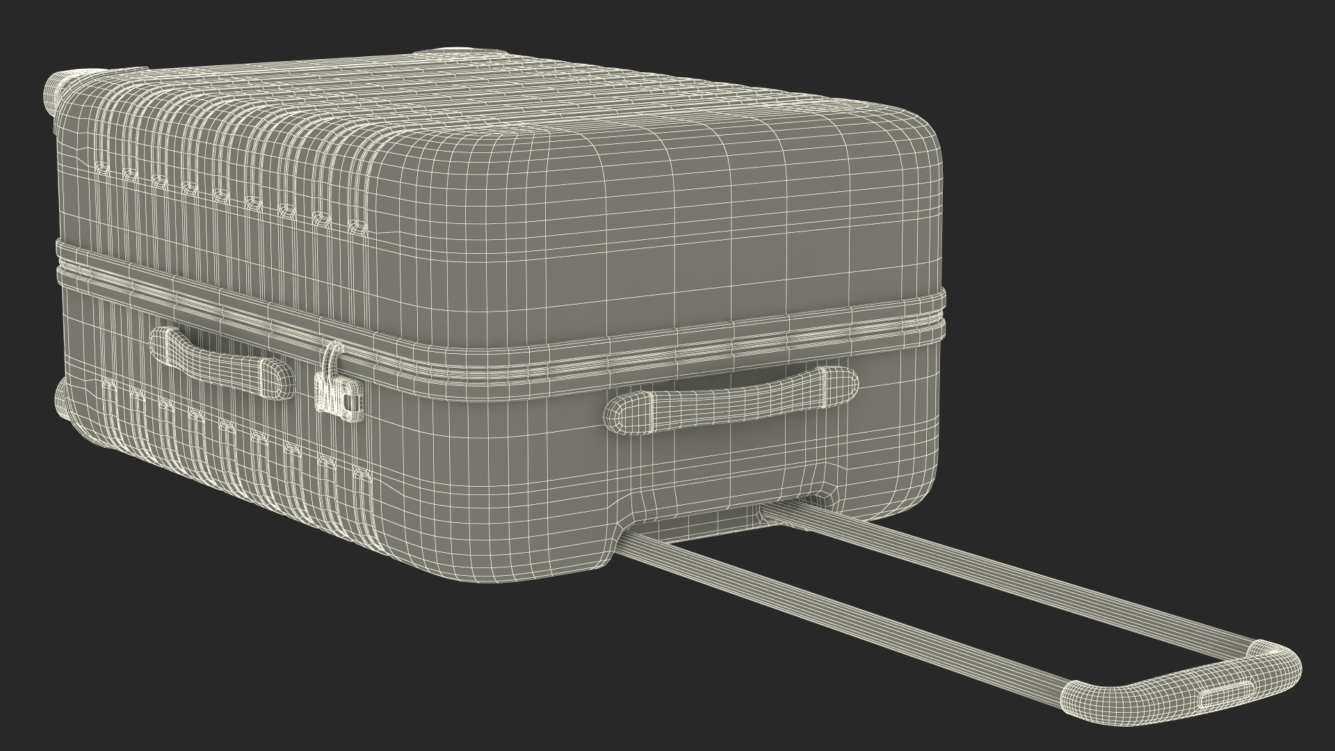 Hard Shell Travel Suitcase with Extendable Handle 3D model