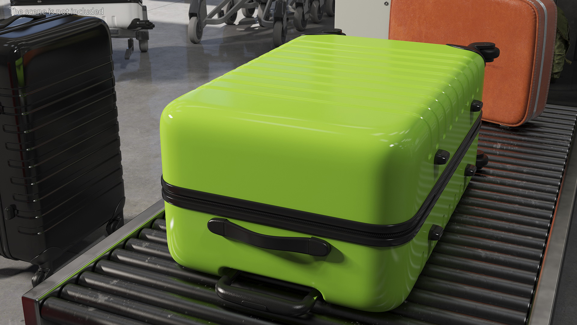 Hard Shell Travel Suitcase with Extendable Handle 3D model