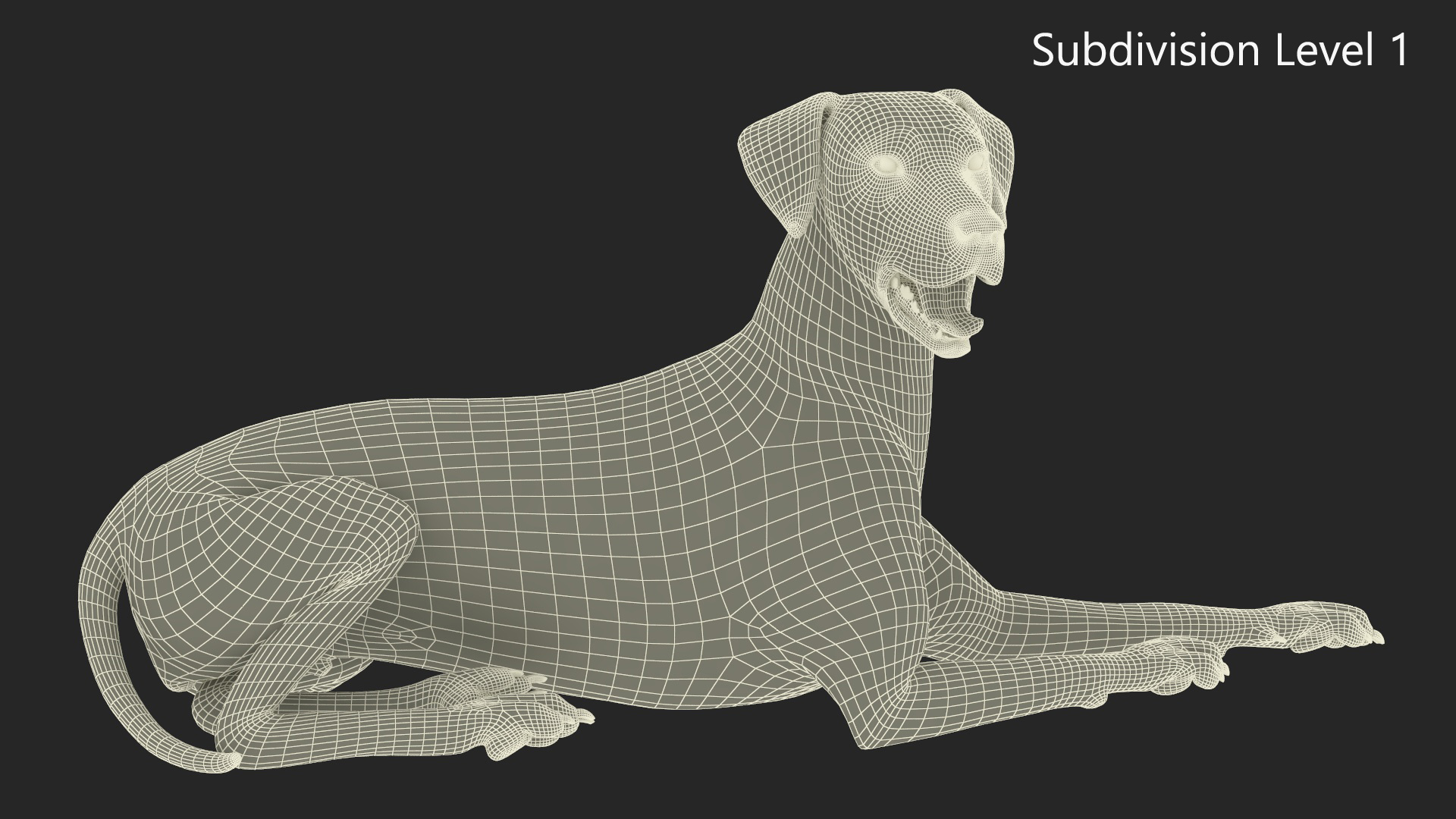 Spotted Lying Dalmatian Dog 3D