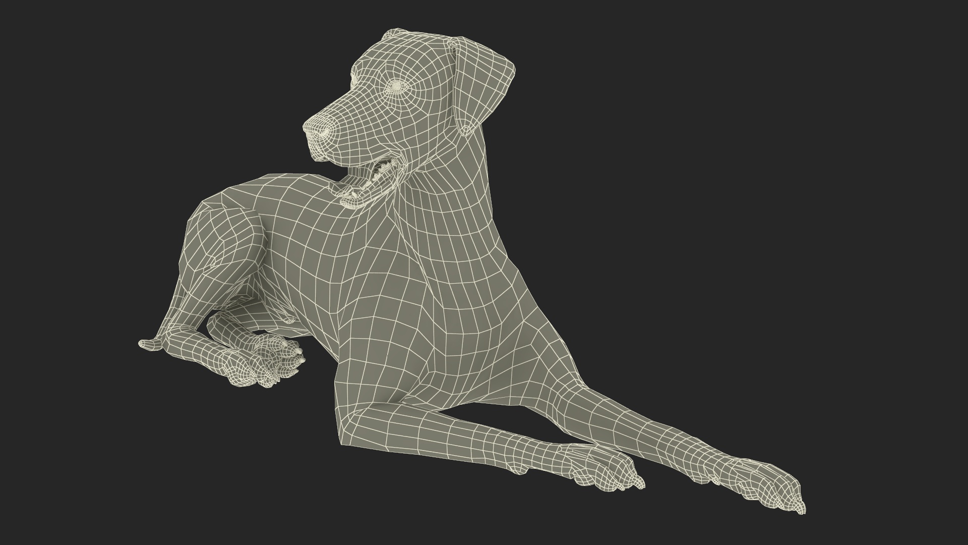 Spotted Lying Dalmatian Dog 3D