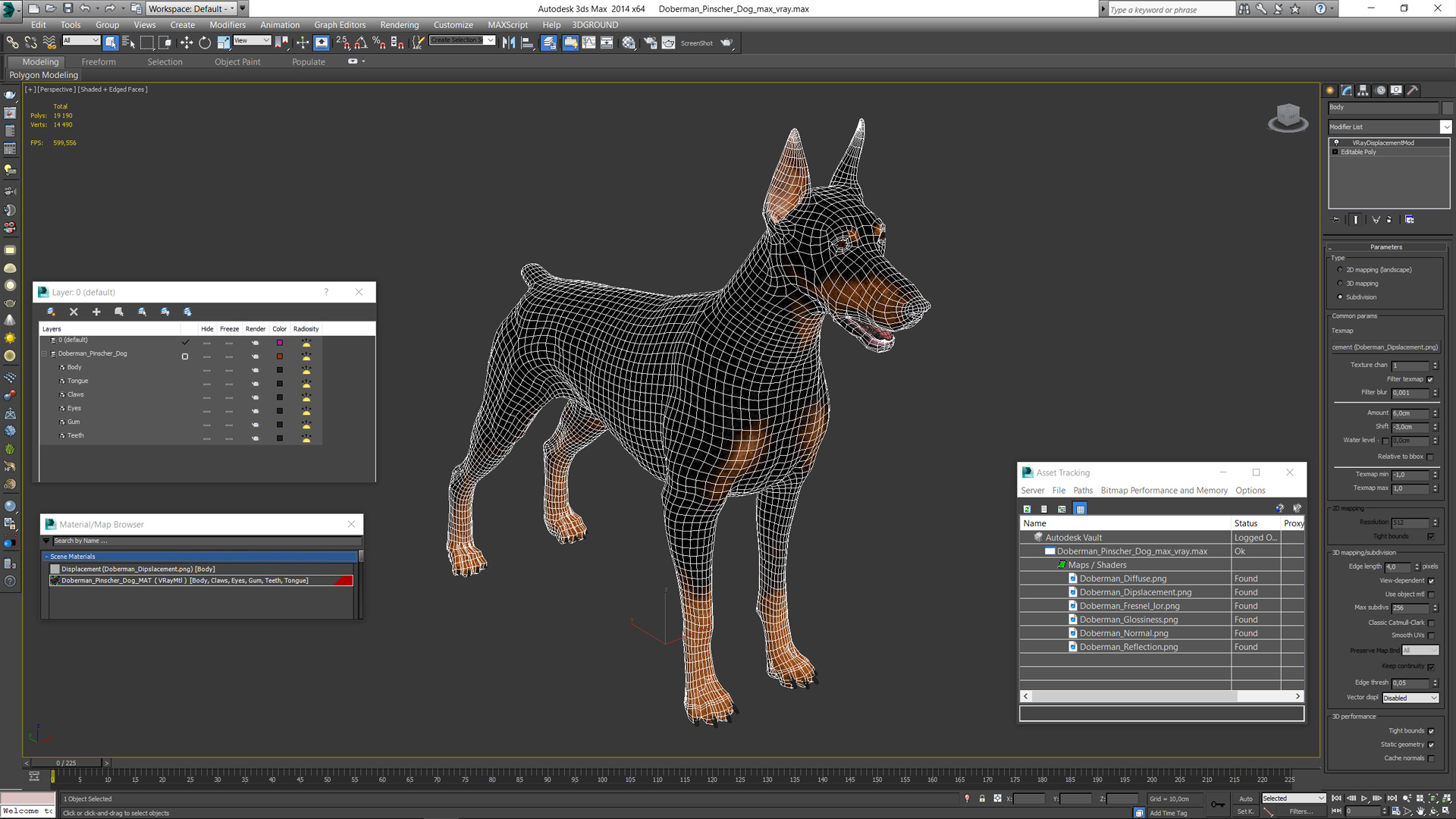 3D Doberman Pinscher Dog