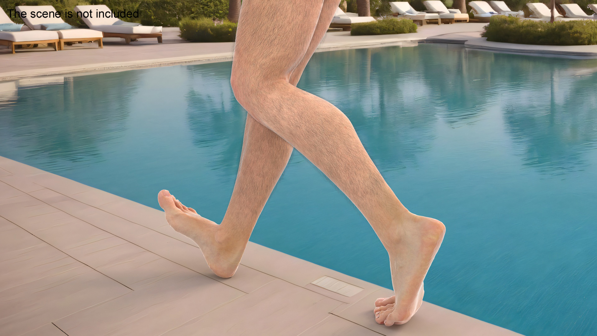 Realistic Male Legs in a Walking Pose 3D