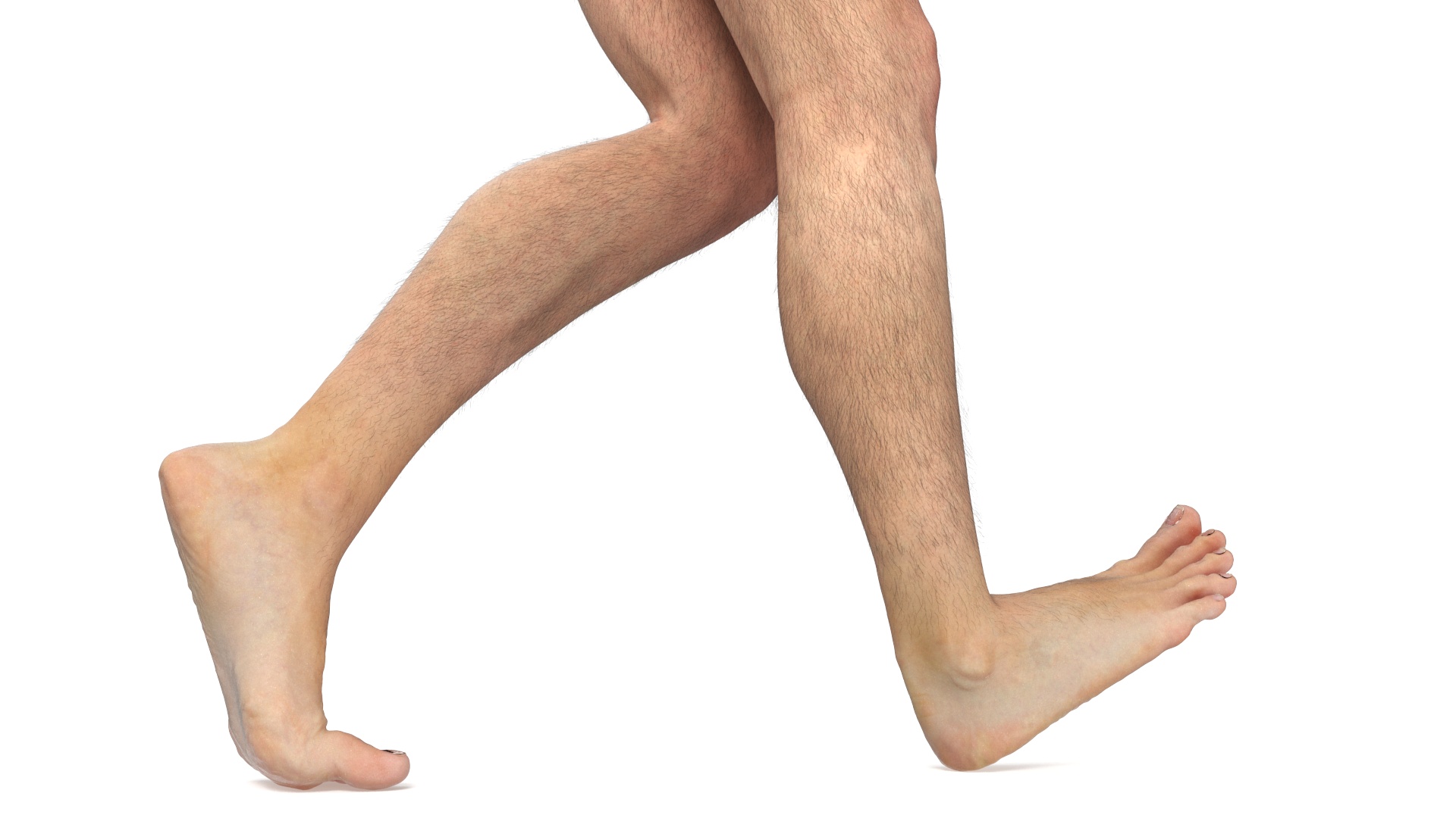 Realistic Male Legs in a Walking Pose 3D
