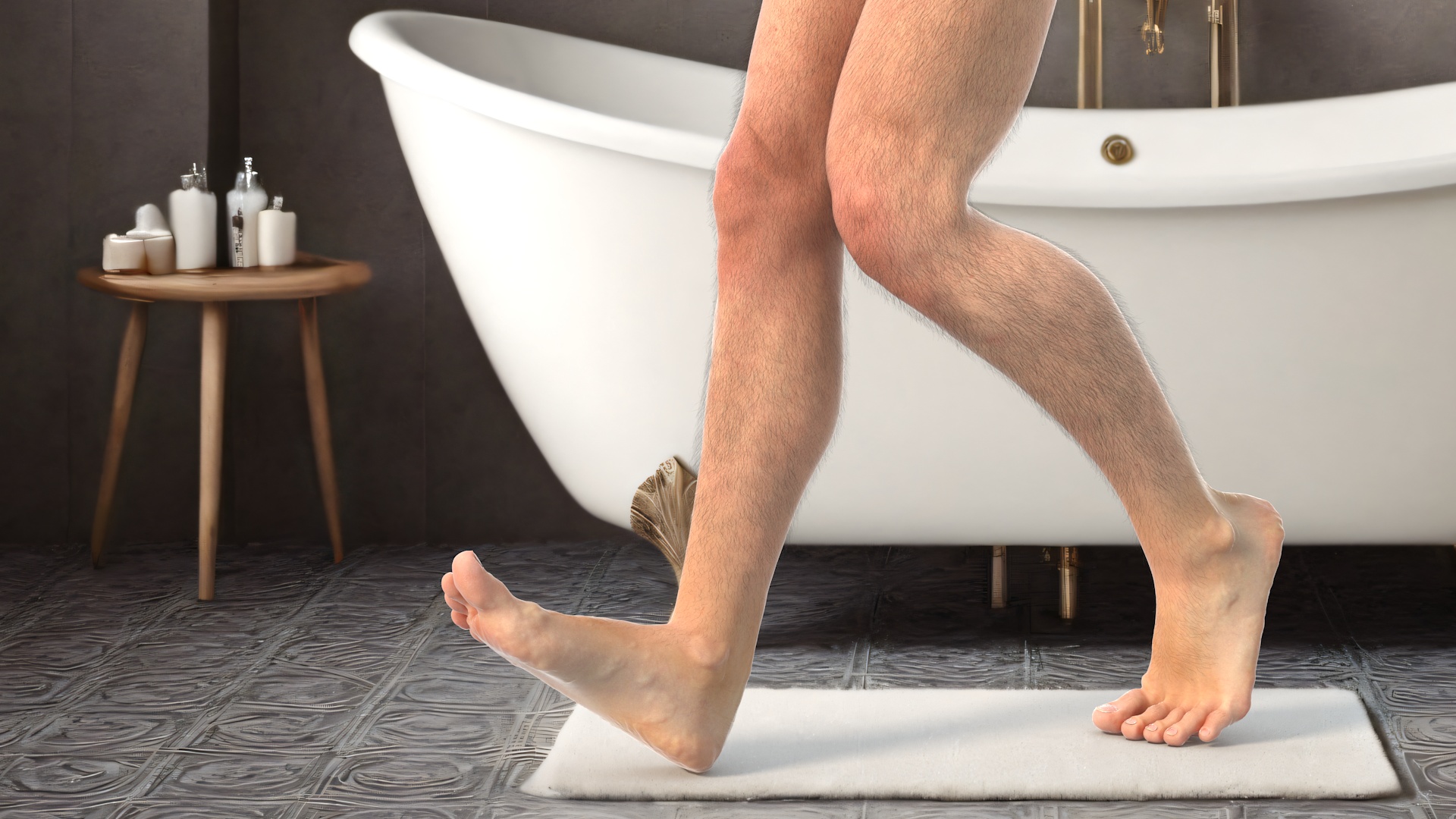 Realistic Male Legs in a Walking Pose 3D