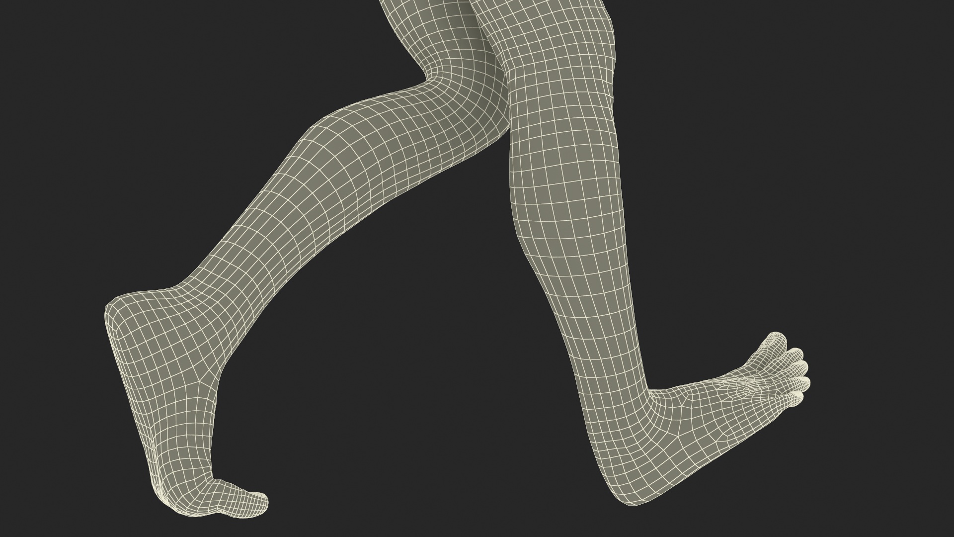 Realistic Male Legs in a Walking Pose 3D