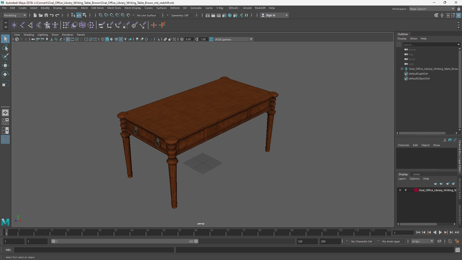 Oval Office Library Writing Table Brown - view 11