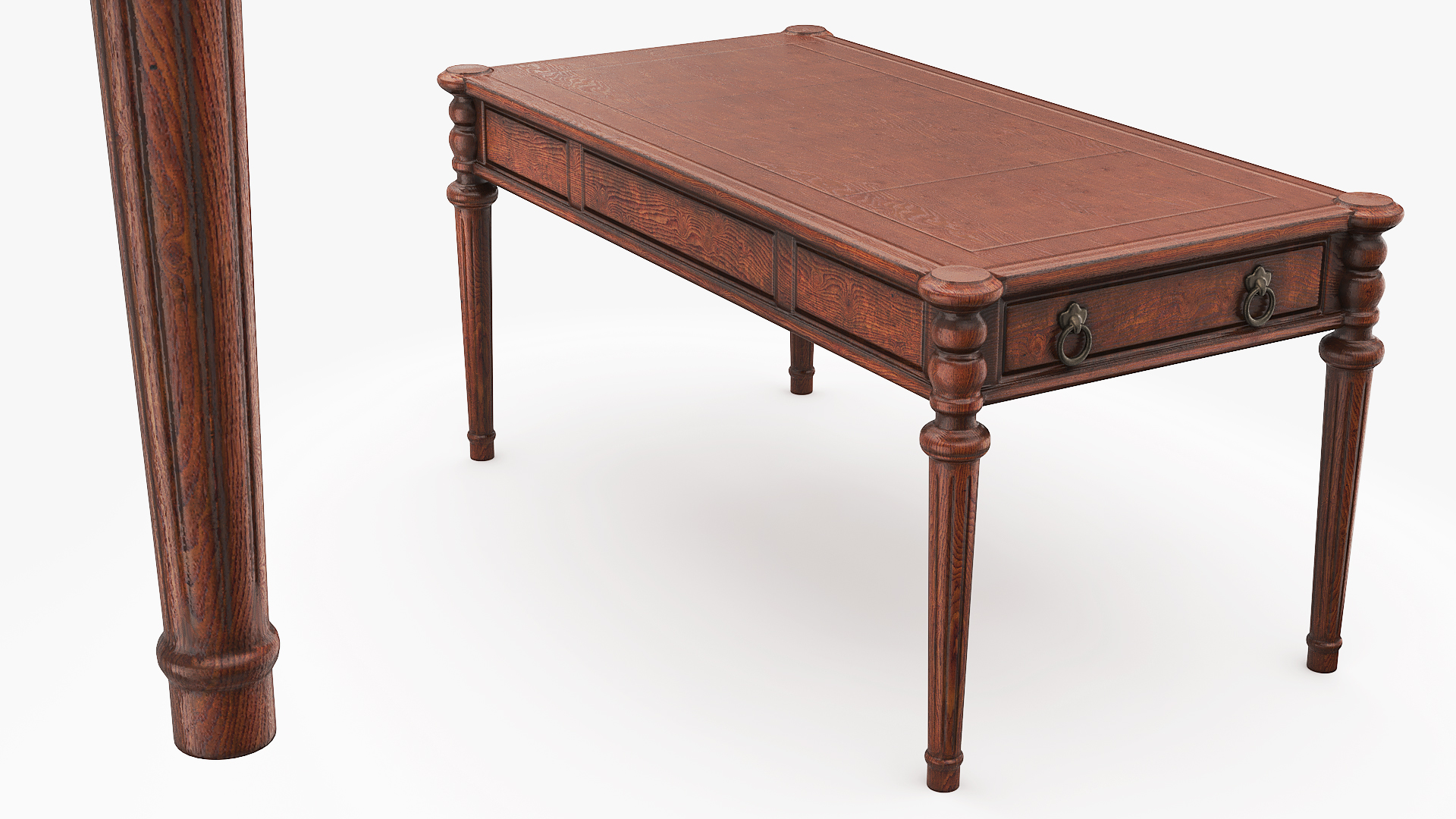 Oval Office Library Writing Table Brown - view 6