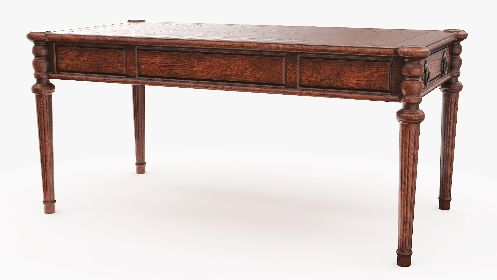 Oval Office Library Writing Table Brown - view 2