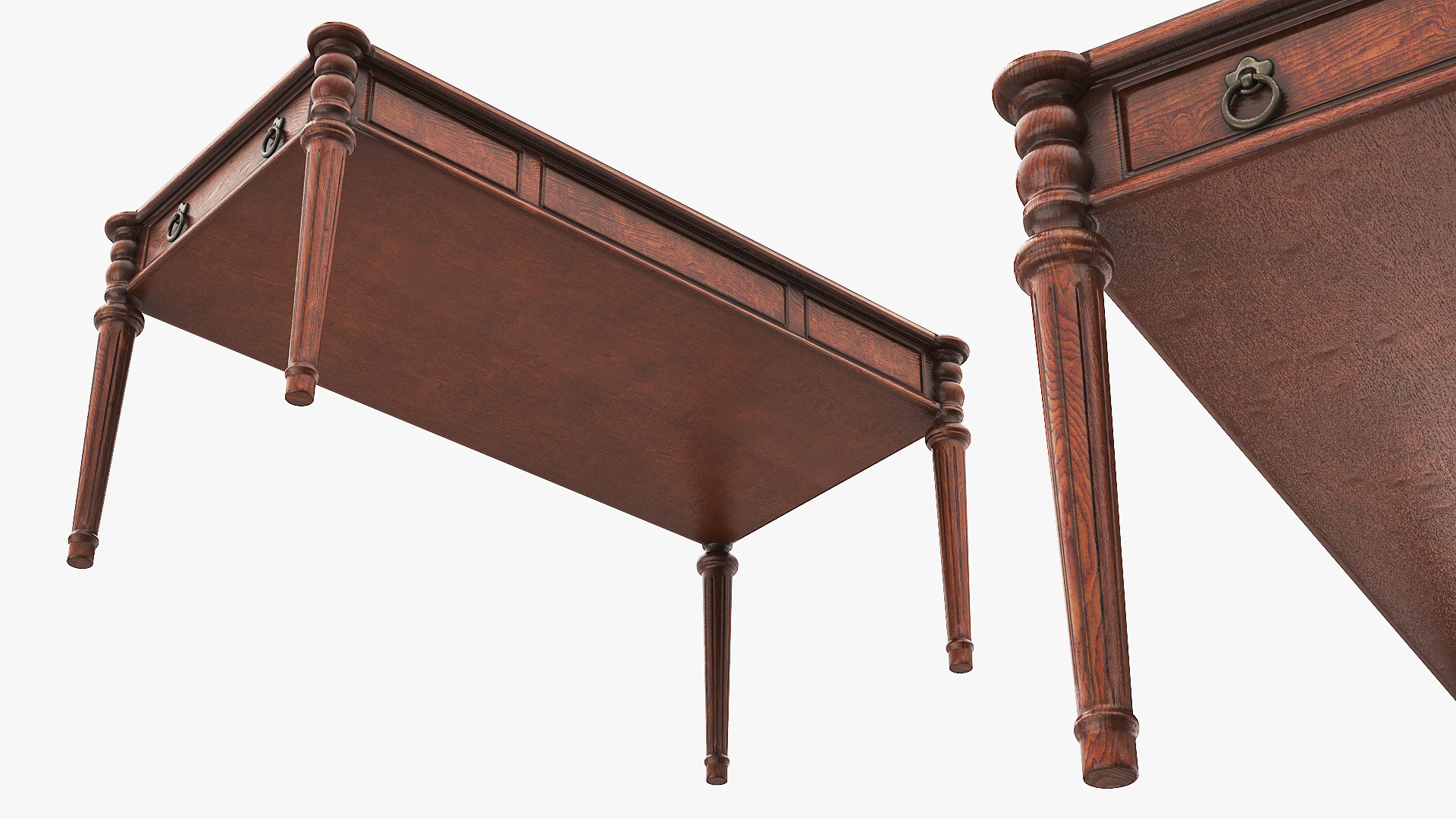 Oval Office Library Writing Table Brown - view 5