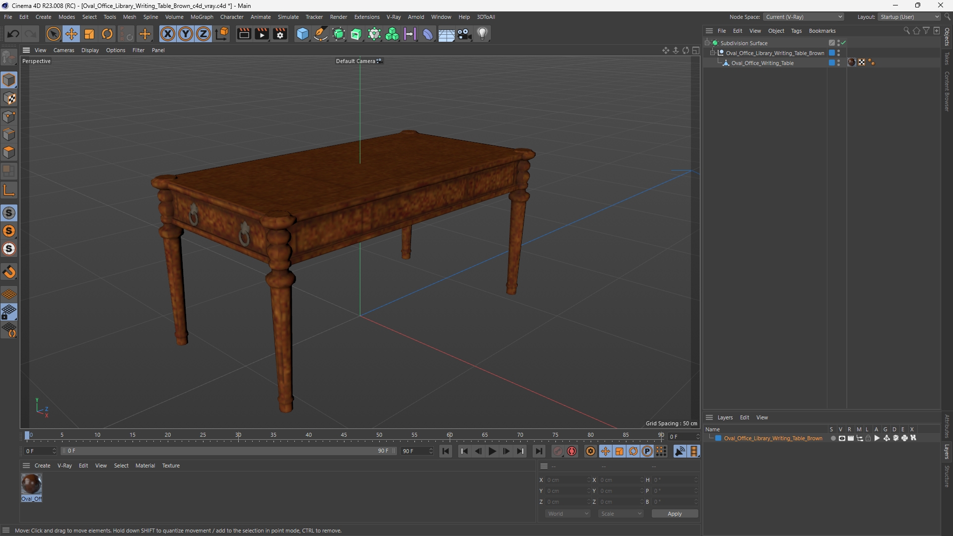 Oval Office Library Writing Table Brown - view 12