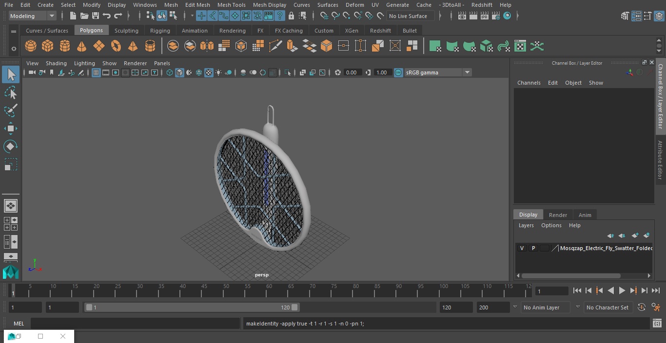 3D model Mosqzap Electric Fly Swatter Folded
