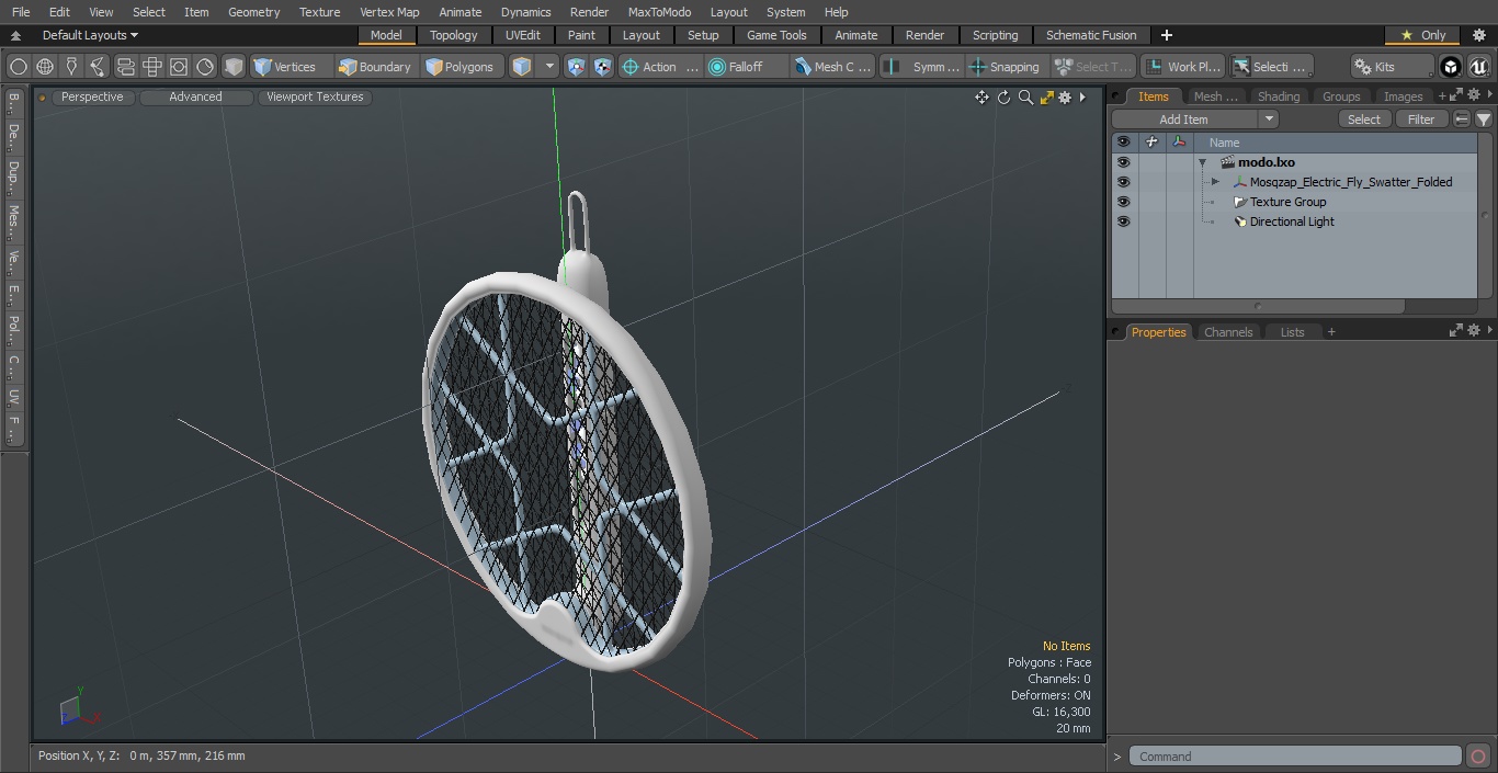 3D model Mosqzap Electric Fly Swatter Folded