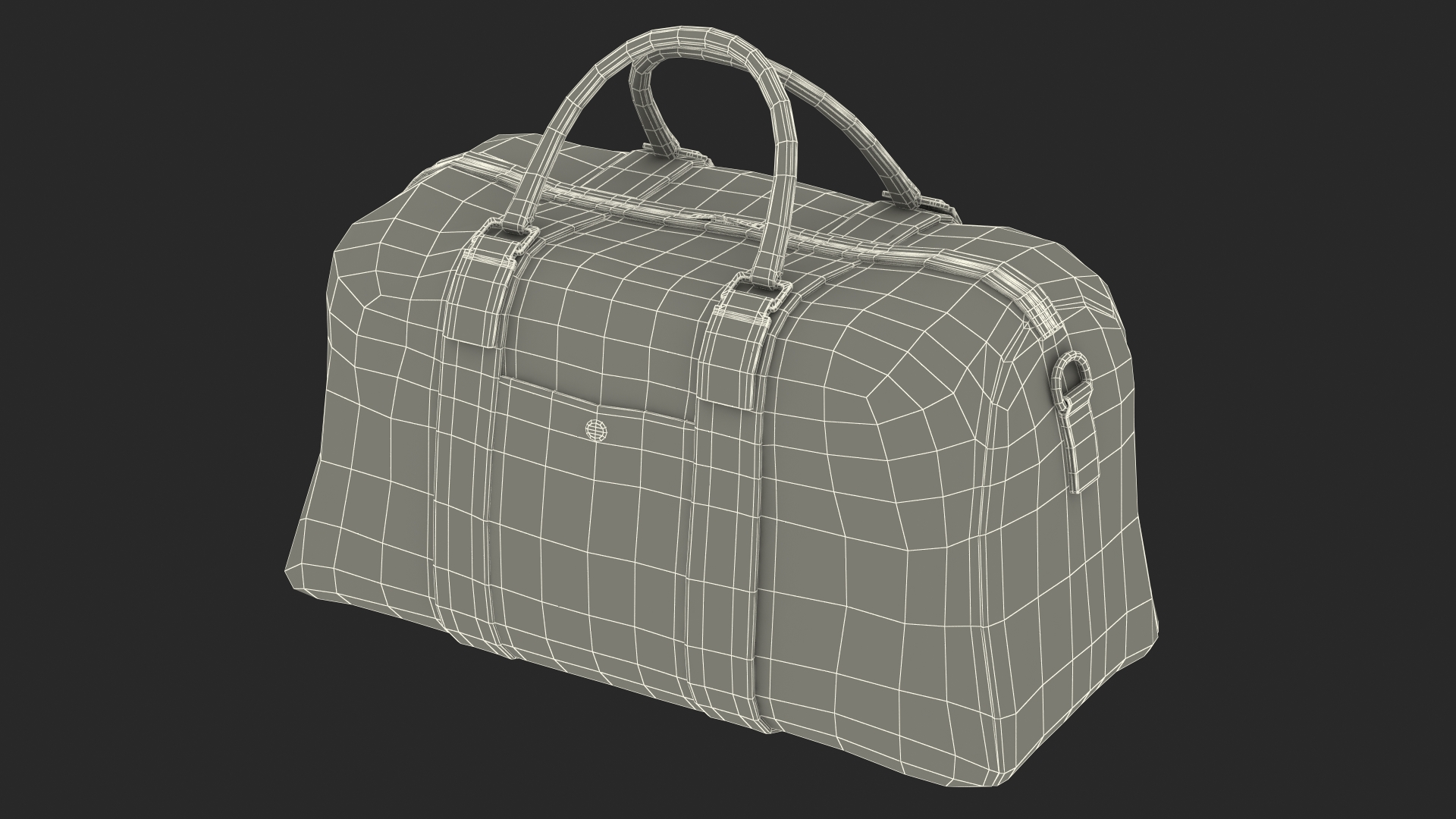 Leather Travel Bag Black 3D model