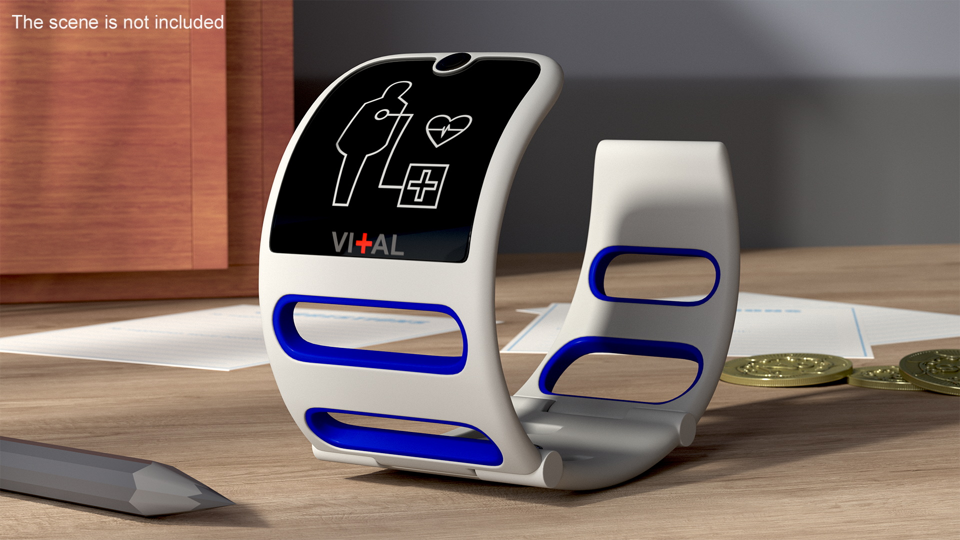 Health Monitoring Bracelet Vital Blue 3D