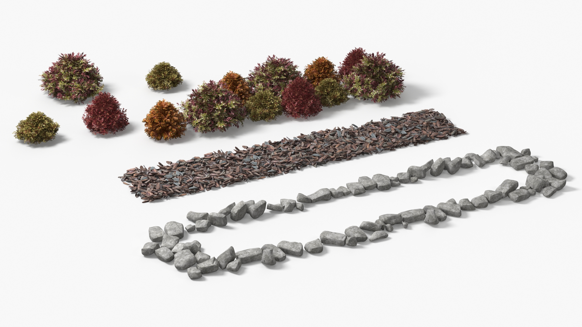 Landscape Shrub Planting with Natural Stones - view 5