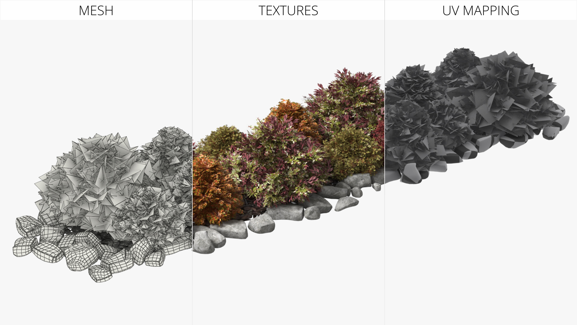 Landscape Shrub Planting with Natural Stones - view 7