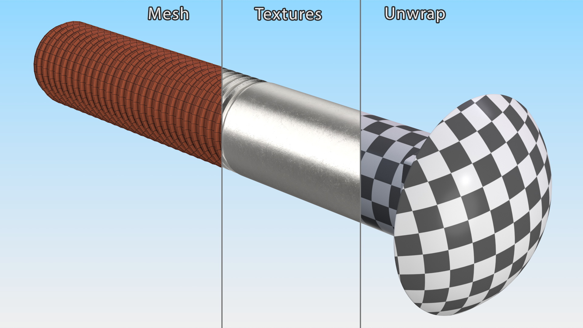 3D Carriage Bolt model