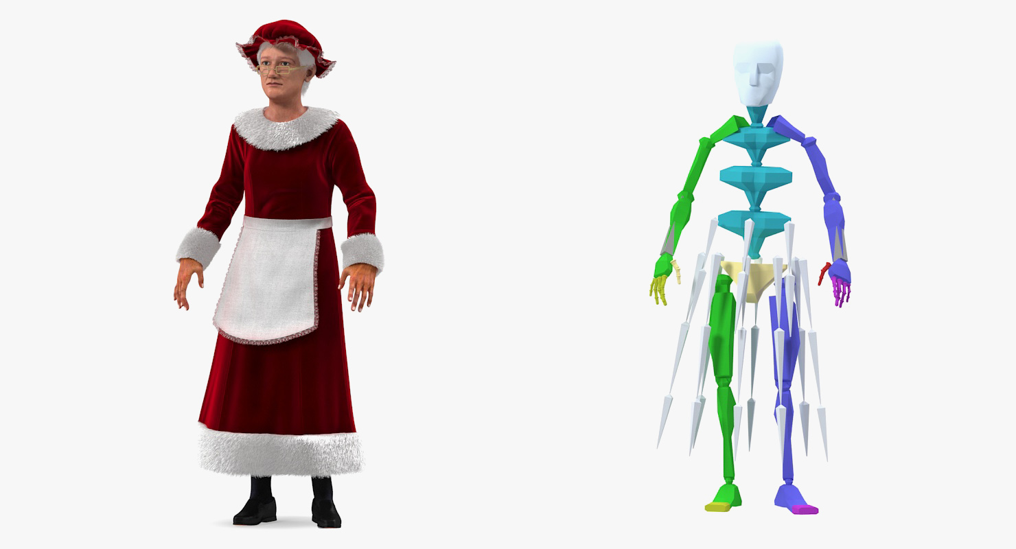 3D Mrs Claus Rigged