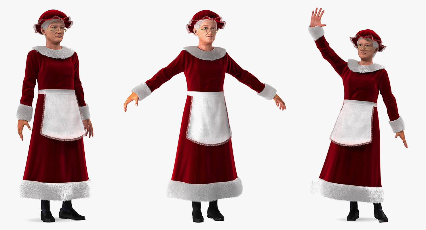 3D Mrs Claus Rigged