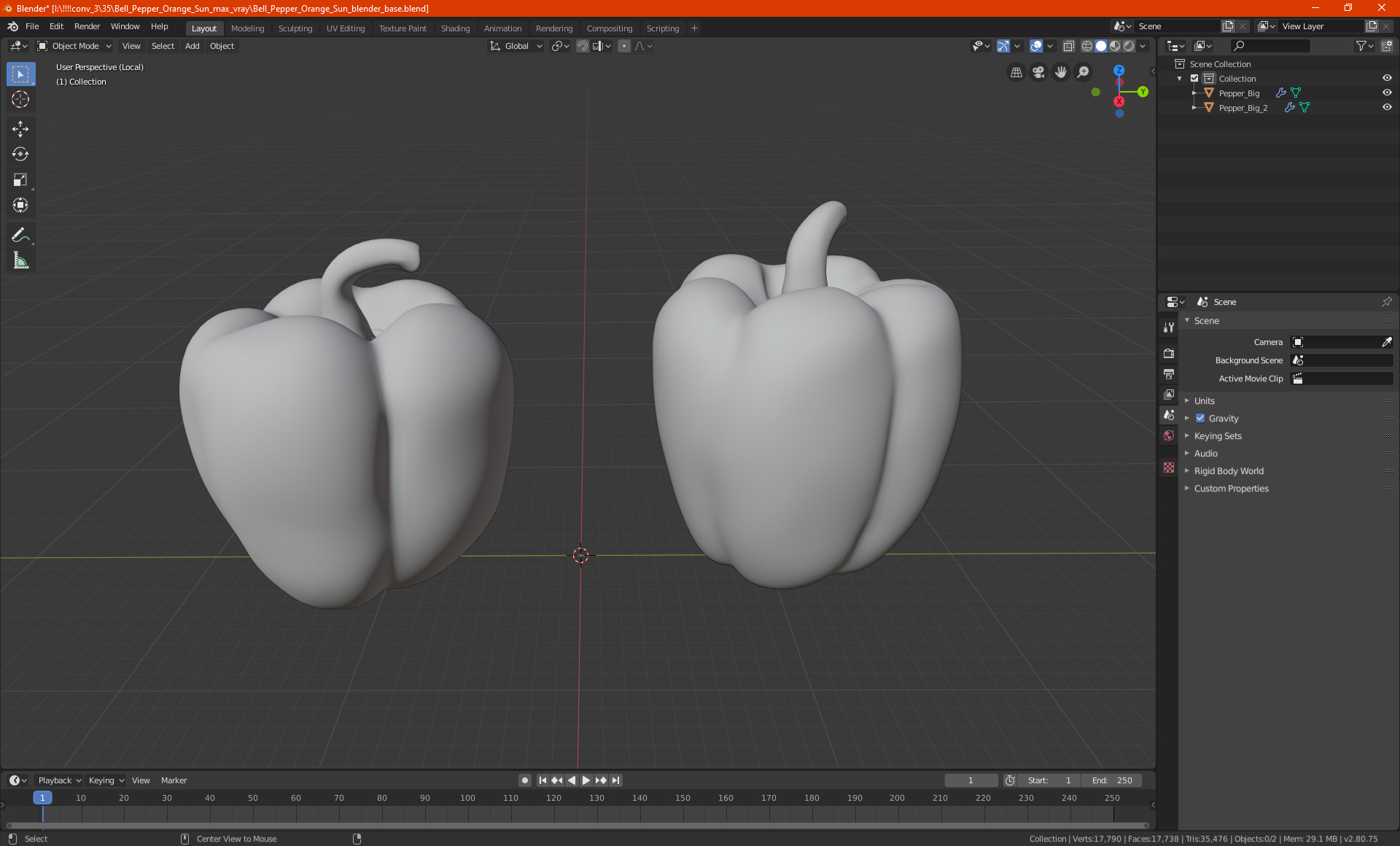 Bell Pepper Orange Sun 3D