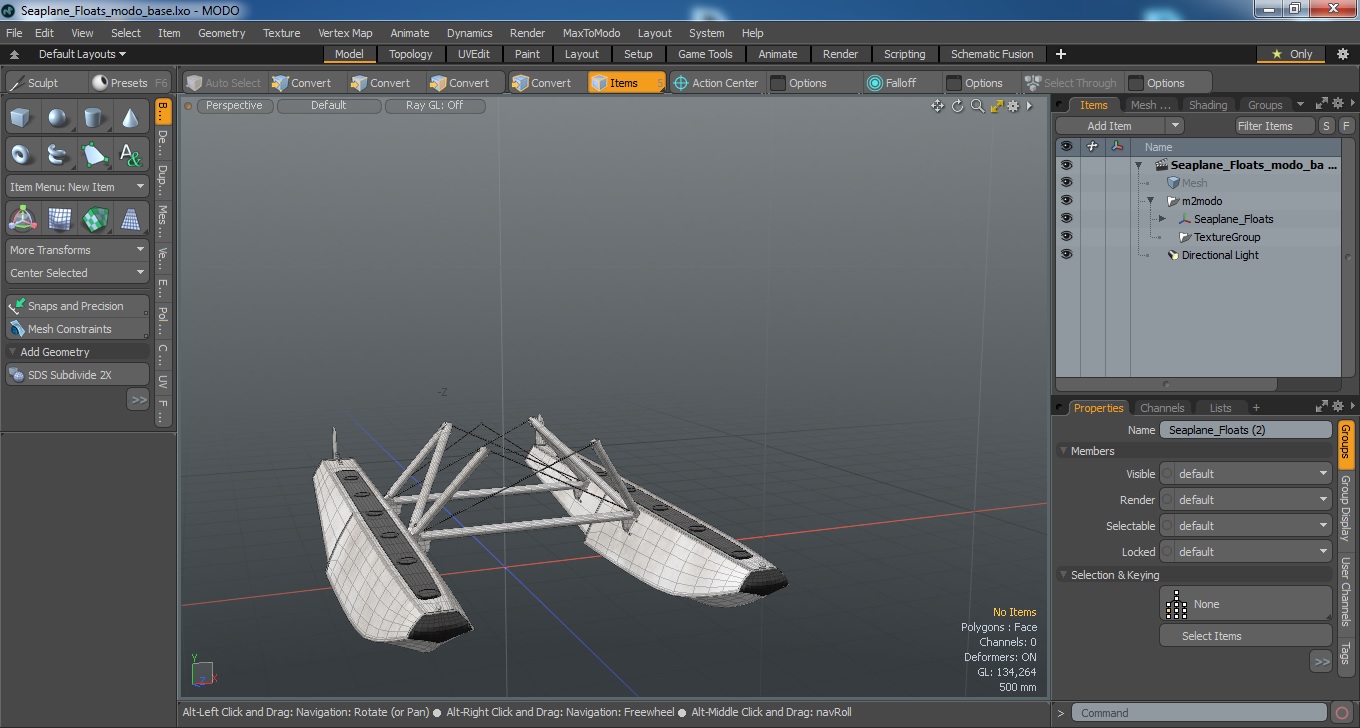 3D model Seaplane Floats
