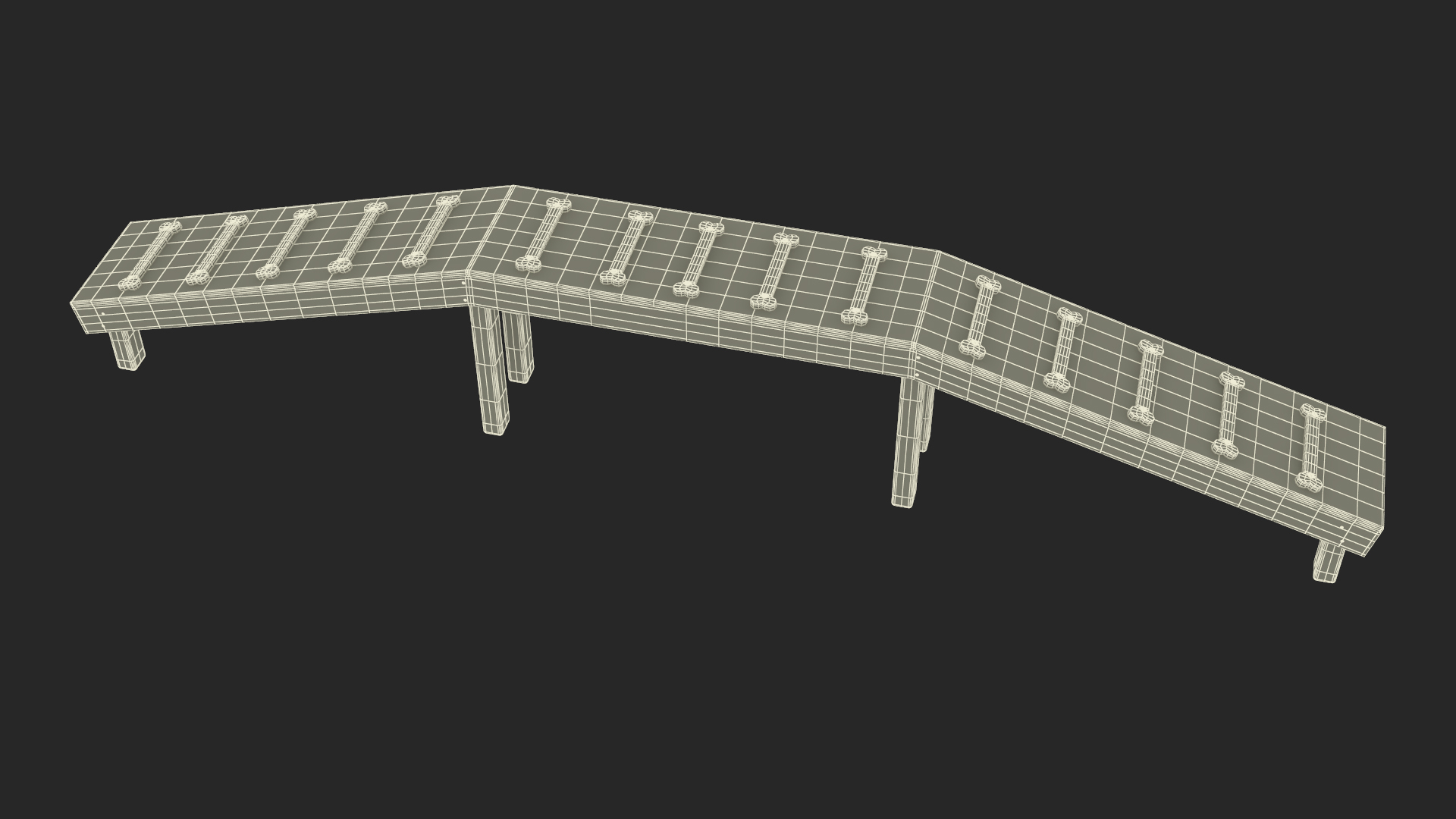 Dog Park Bridge Red 3D model