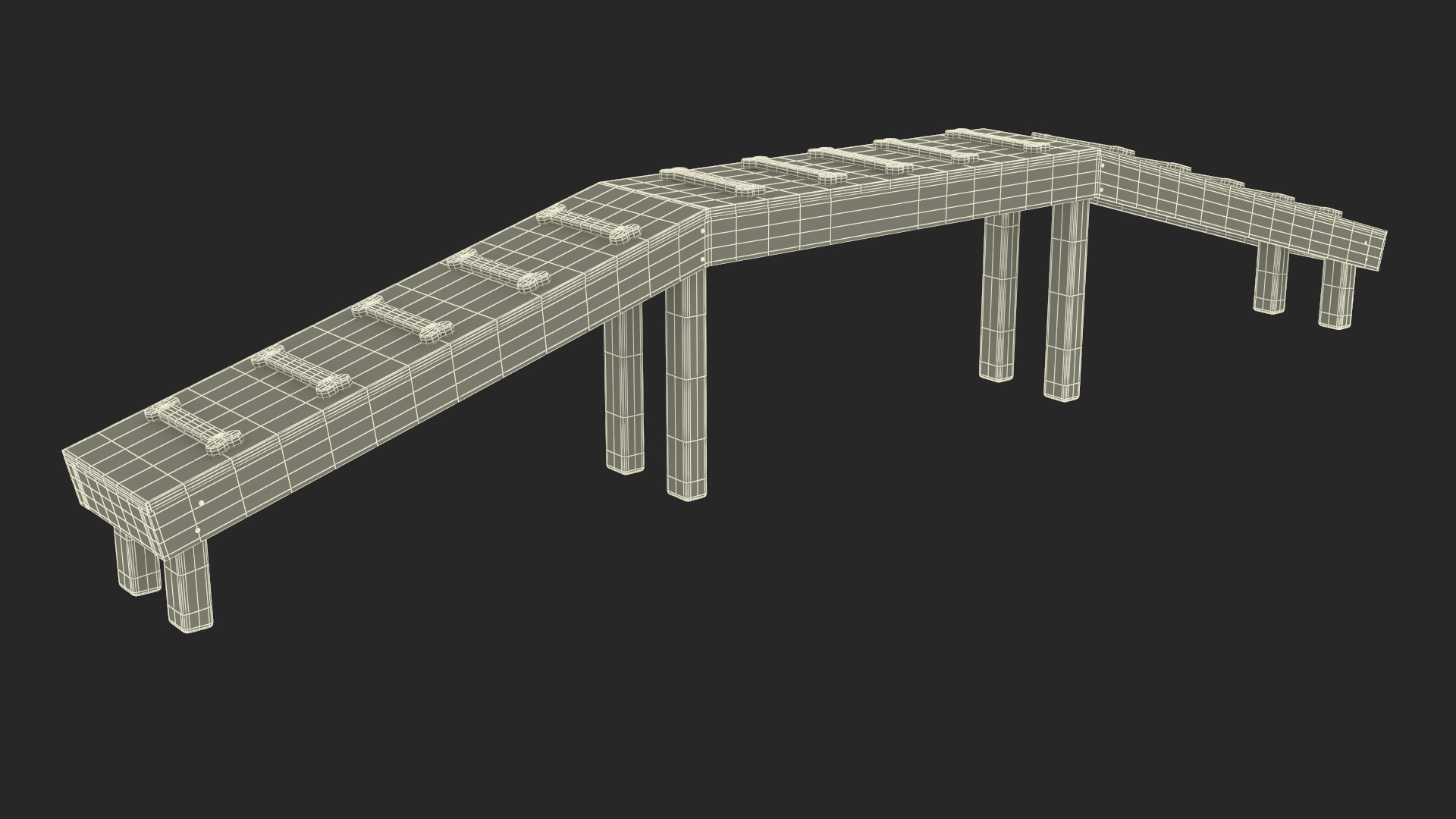 Dog Park Bridge Red 3D model
