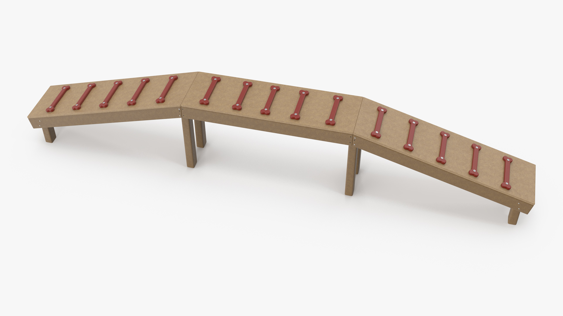 Dog Park Bridge Red 3D model