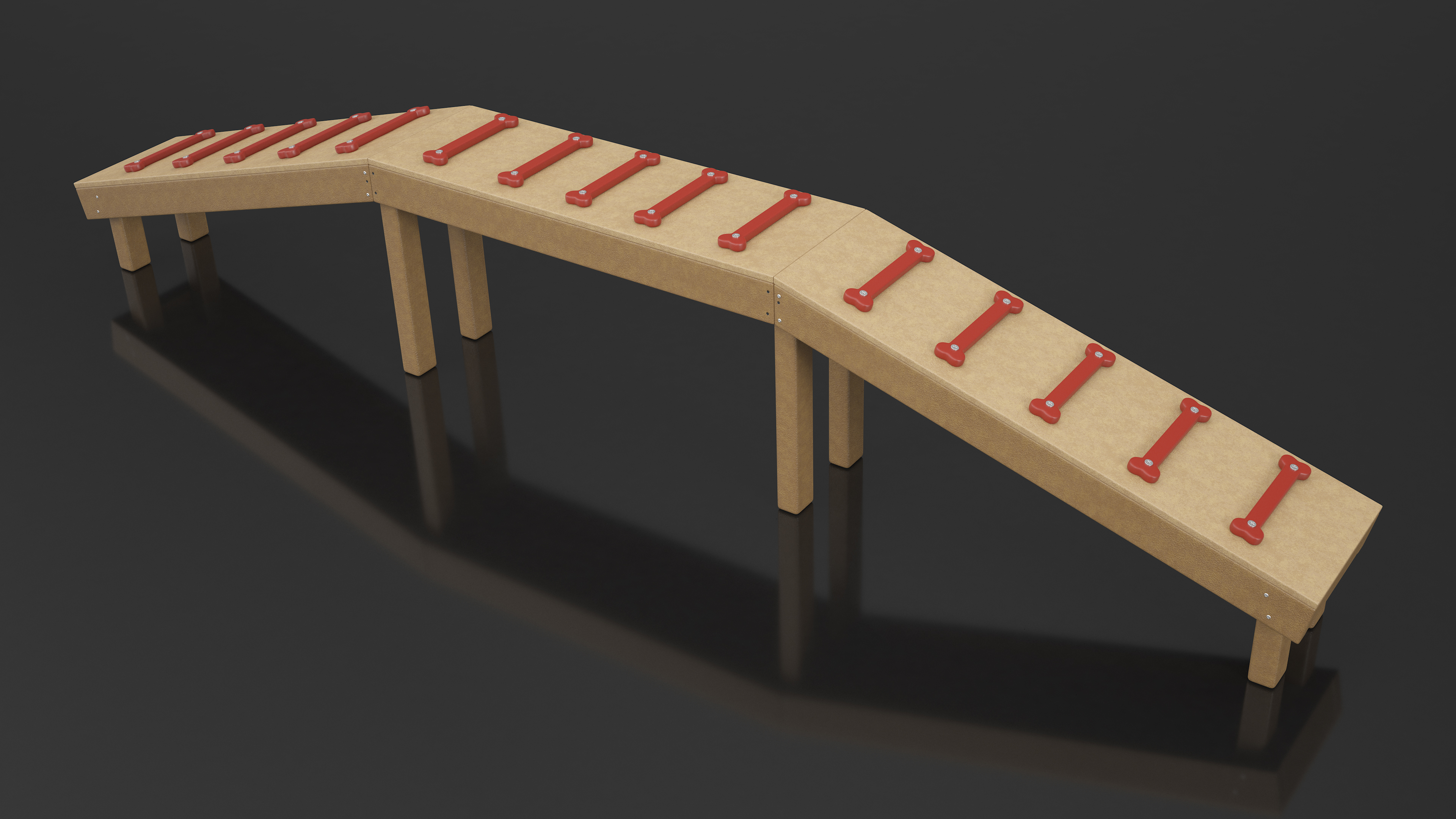 Dog Park Bridge Red 3D model