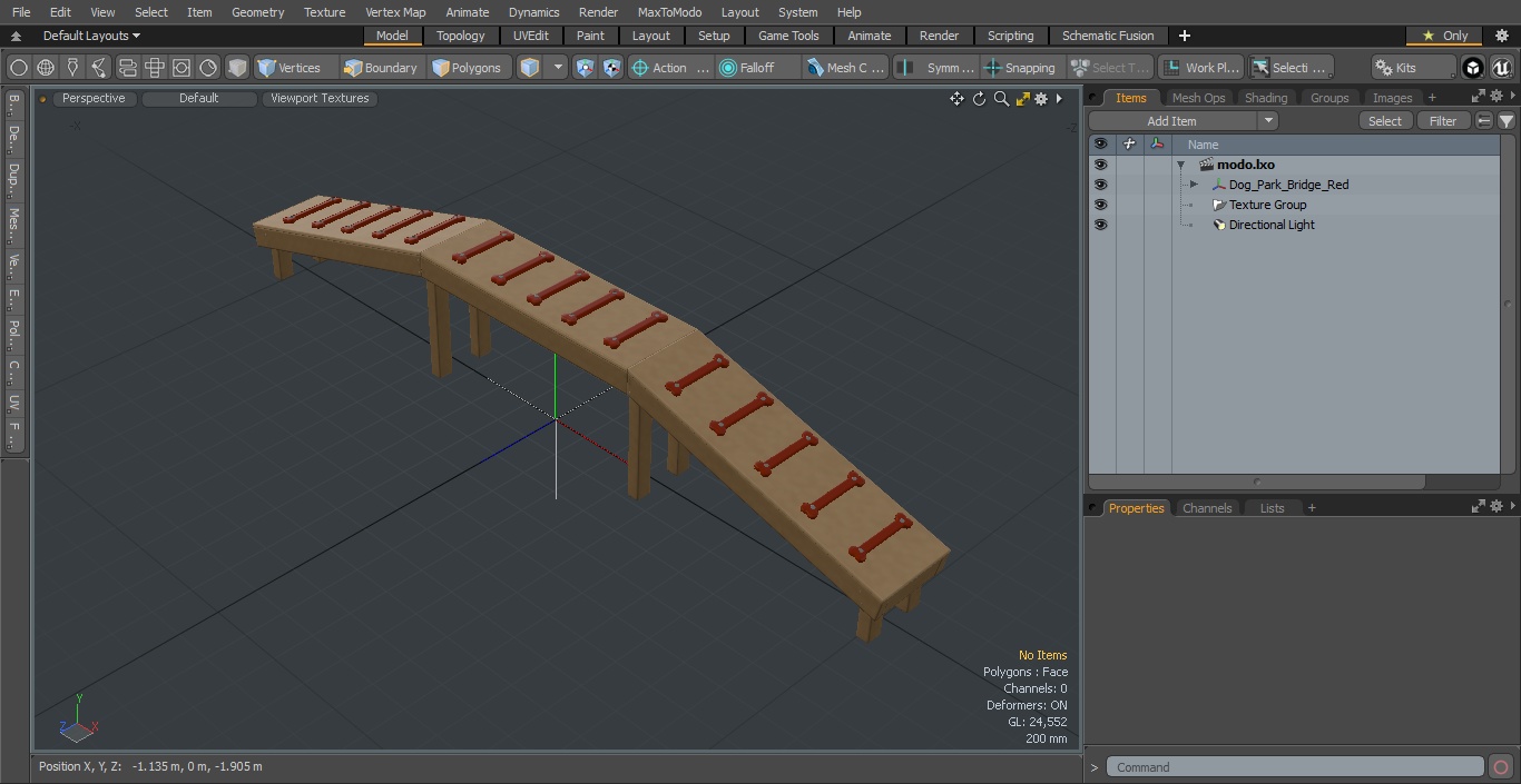 Dog Park Bridge Red 3D model