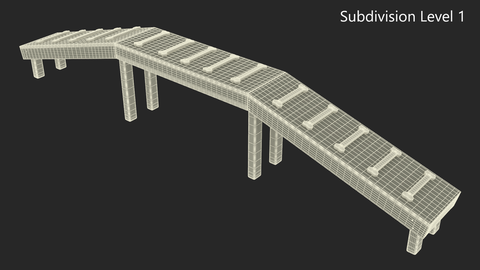 Dog Park Bridge Red 3D model