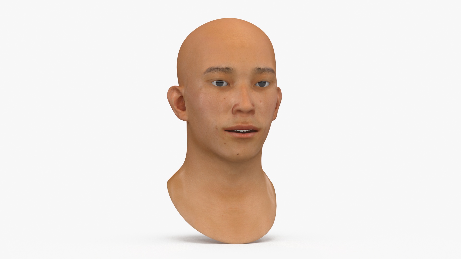 Asian Male Head Rigged 3D
