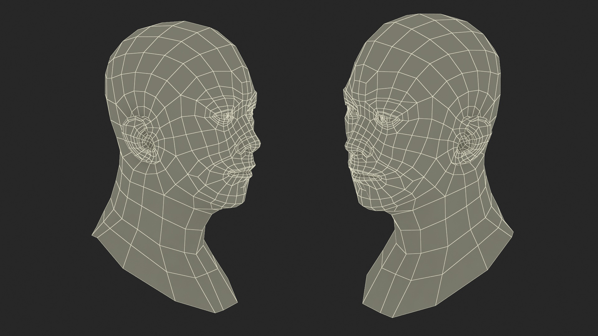 Asian Male Head Rigged 3D