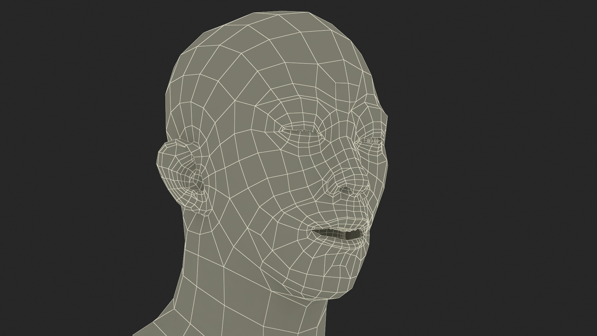Asian Male Head Rigged 3D