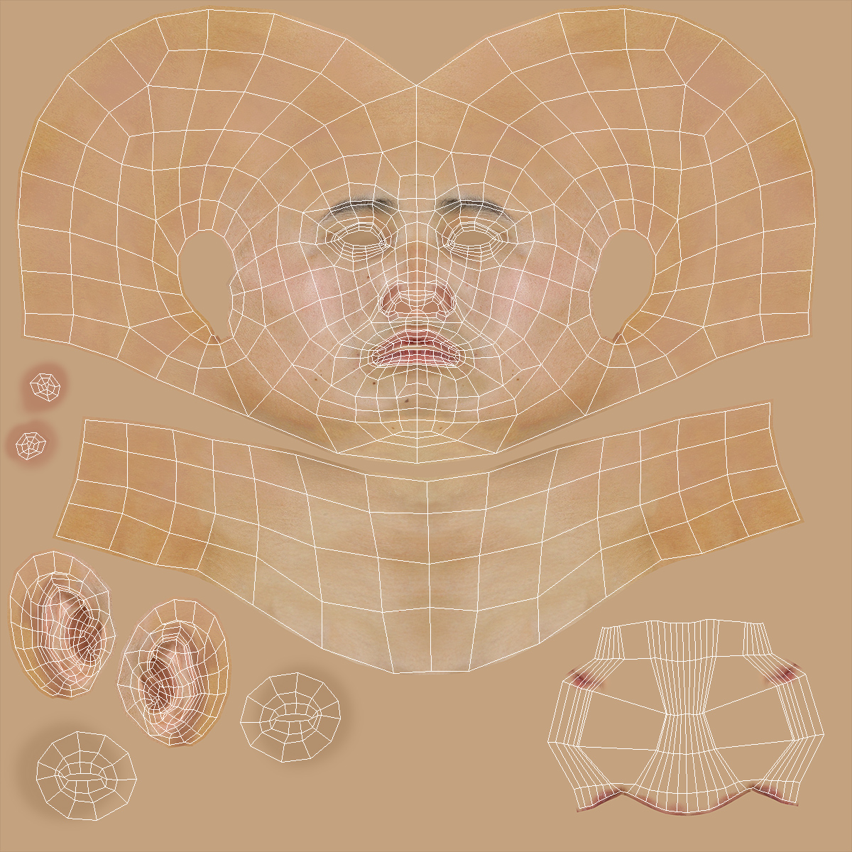 Asian Male Head Rigged 3D