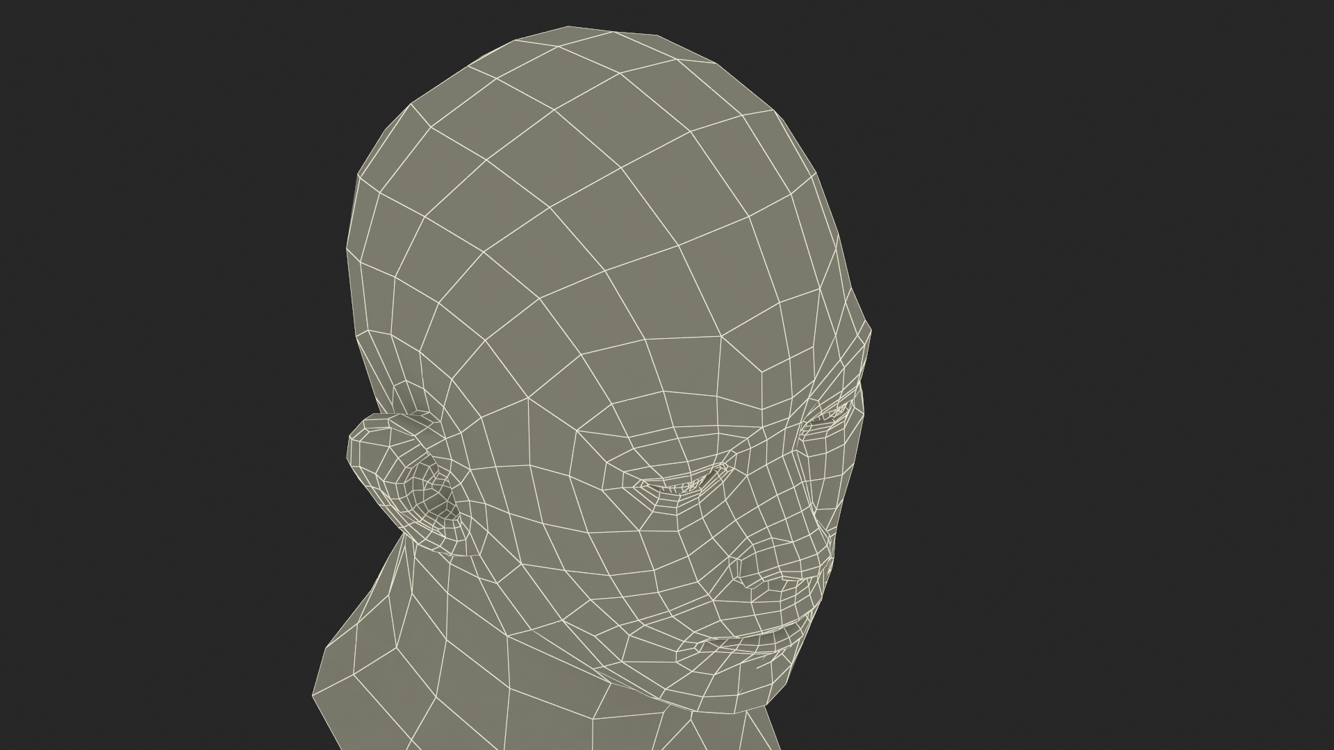 Asian Male Head Rigged 3D