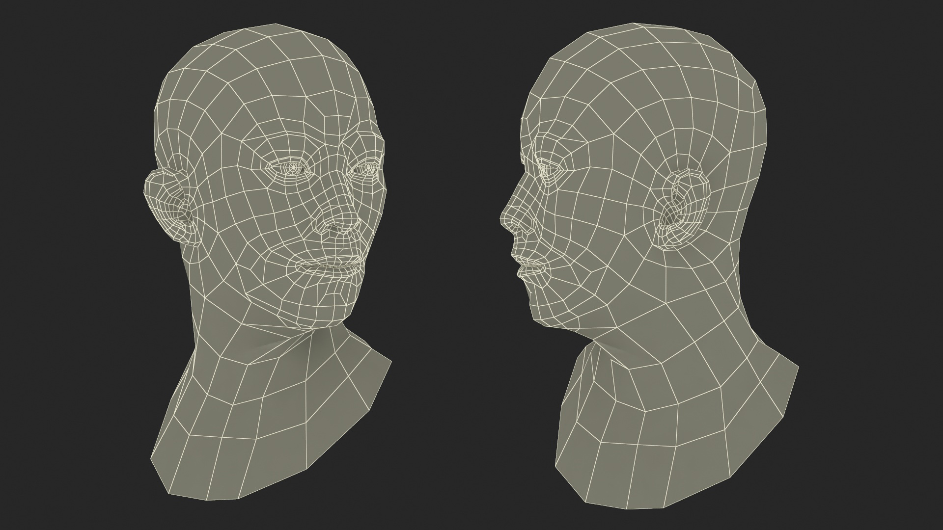 Asian Male Head Rigged 3D