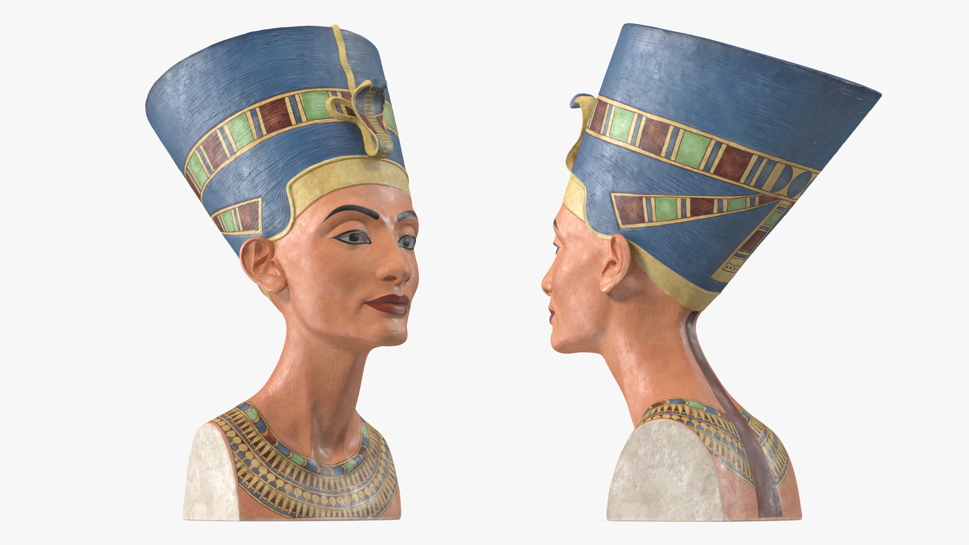 Iconic Bust of Nefertiti Museum Replica 3D model