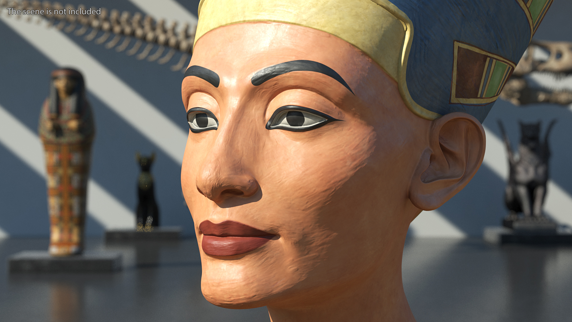 Iconic Bust of Nefertiti Museum Replica 3D model