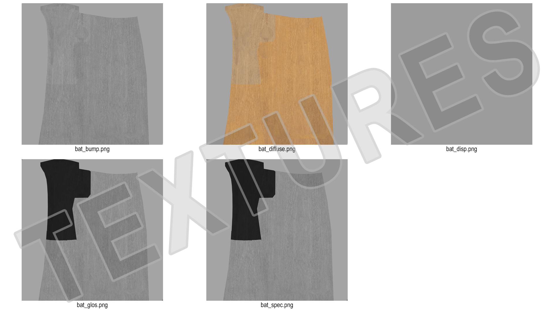 3D Classic Wooden Bat model